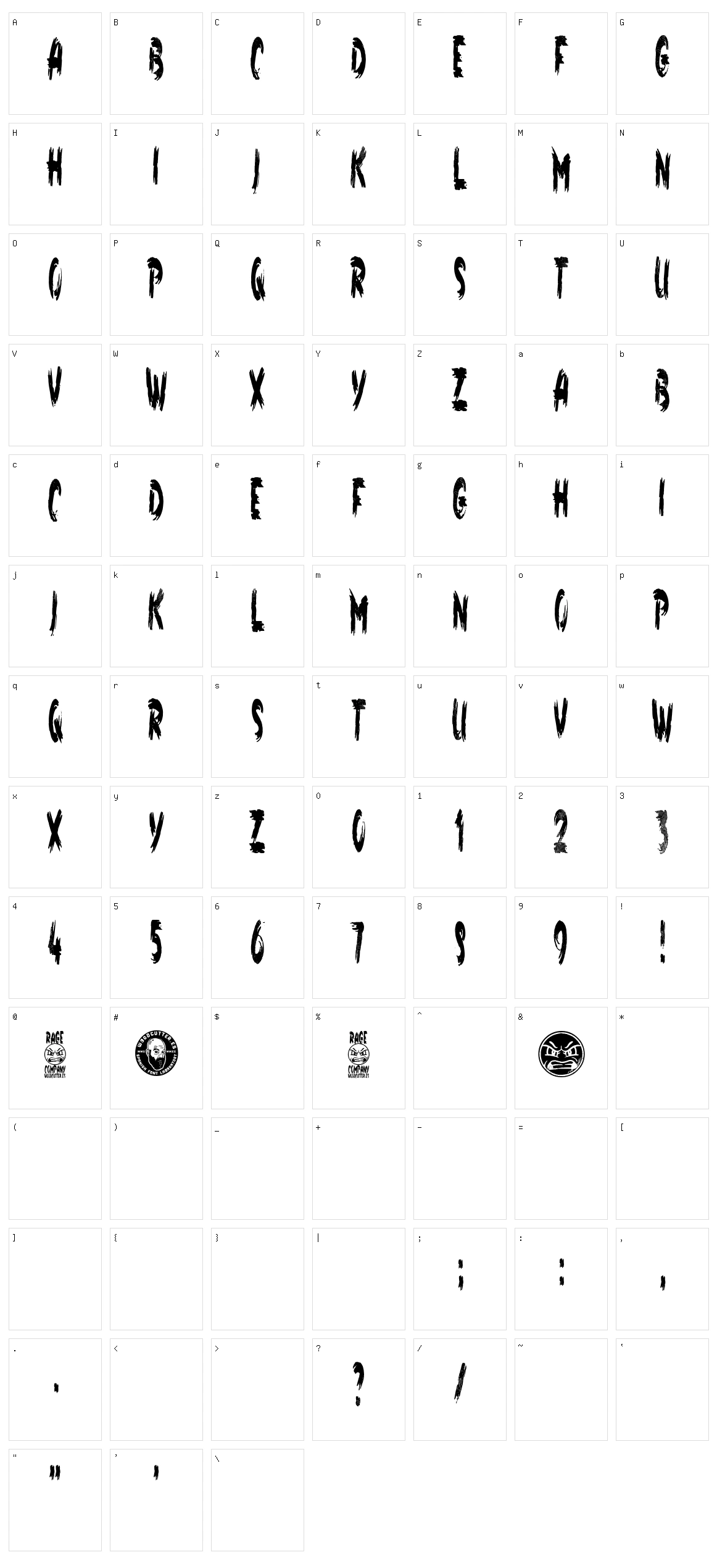 Rage Company Character Set