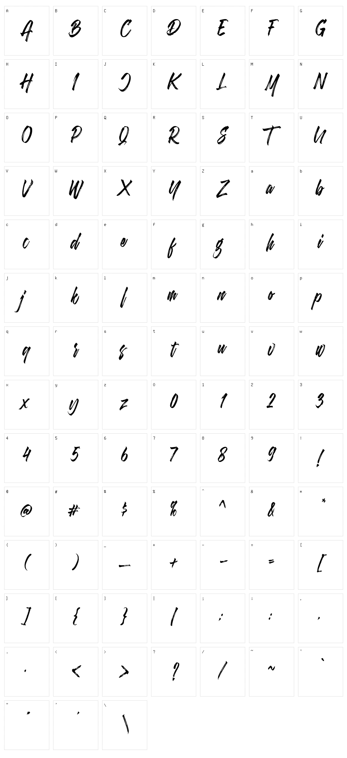 Backbone Character Set