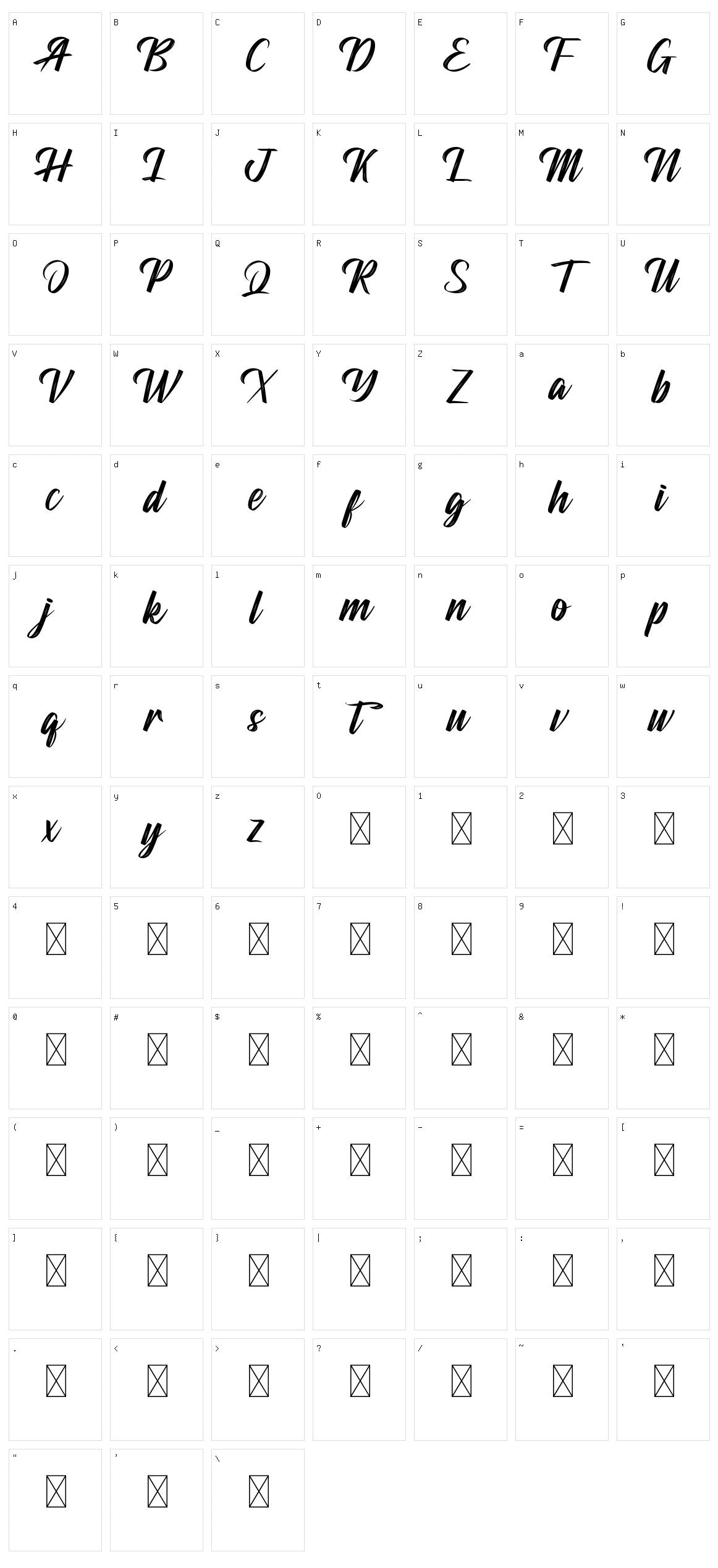 Blandis Character Set