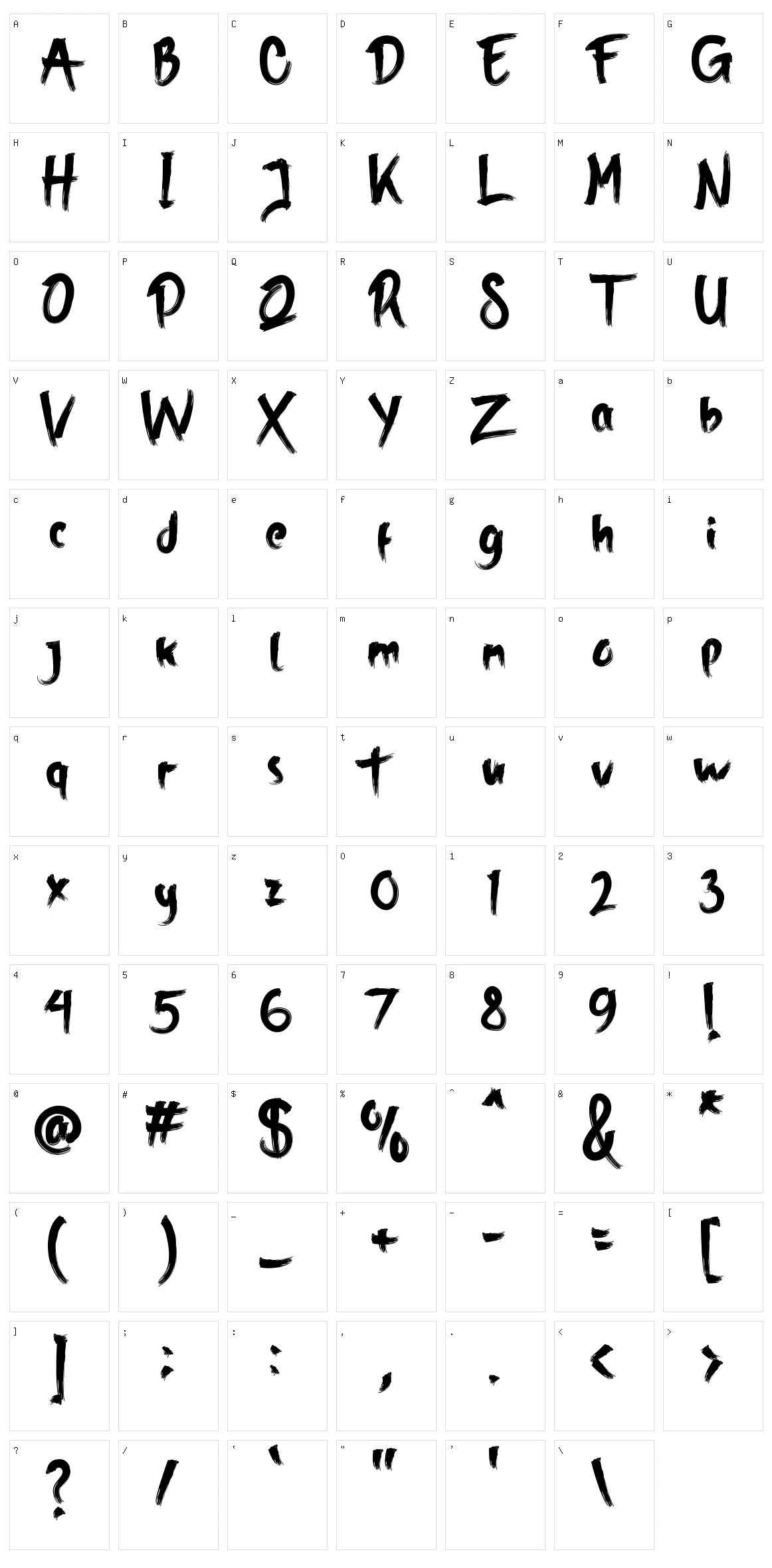 Qallego Character Set