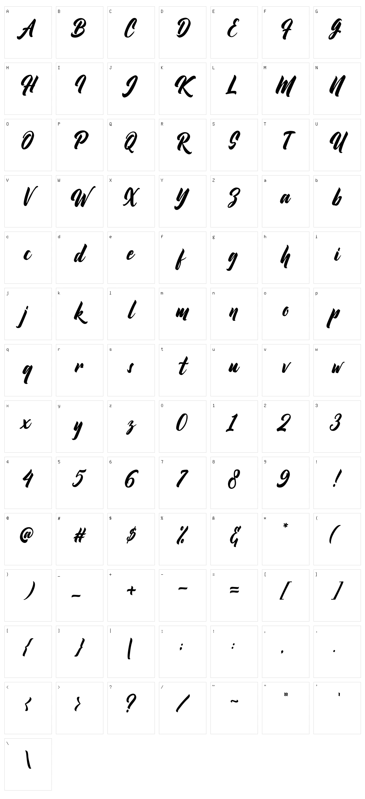 Bethany Kibang Character Set