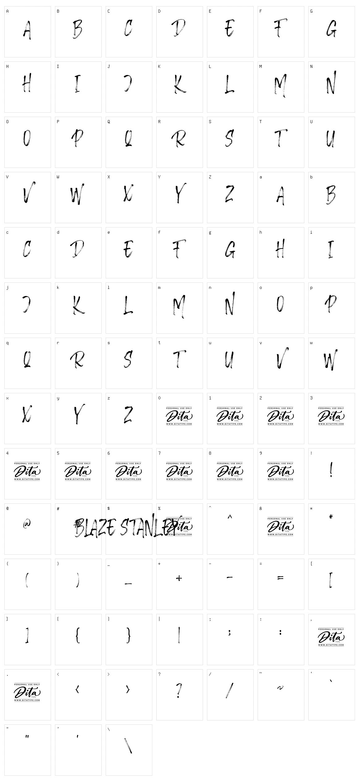 Blaze Stanley Character Set
