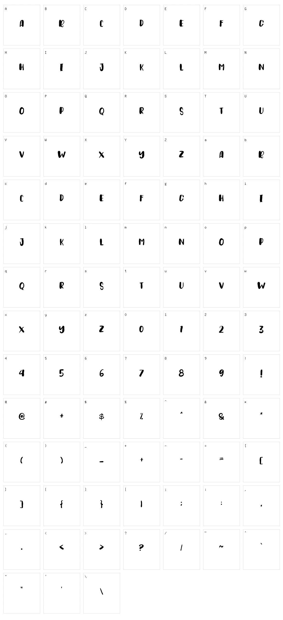 Brushkid Character Set