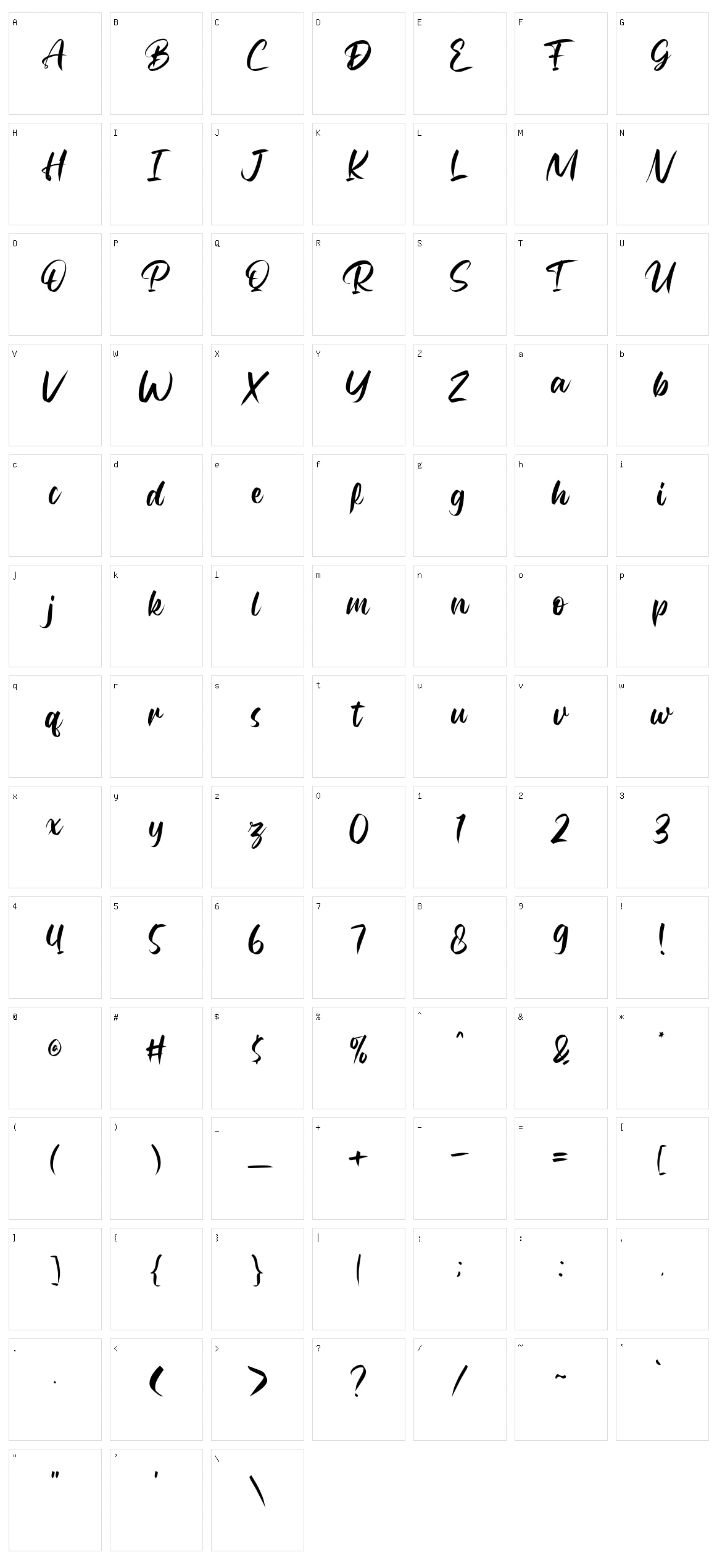 Rubeyma Character Set