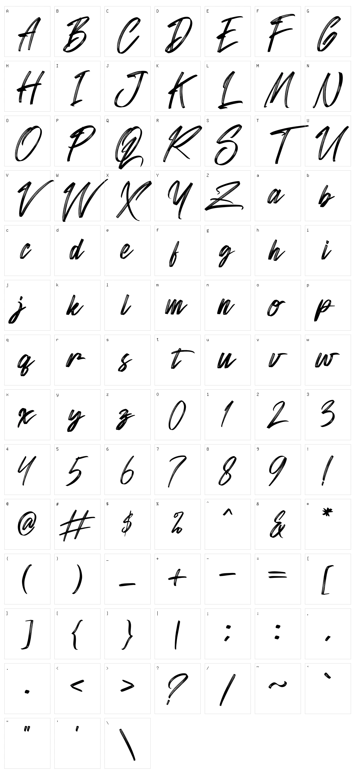 Sandershon Character Set