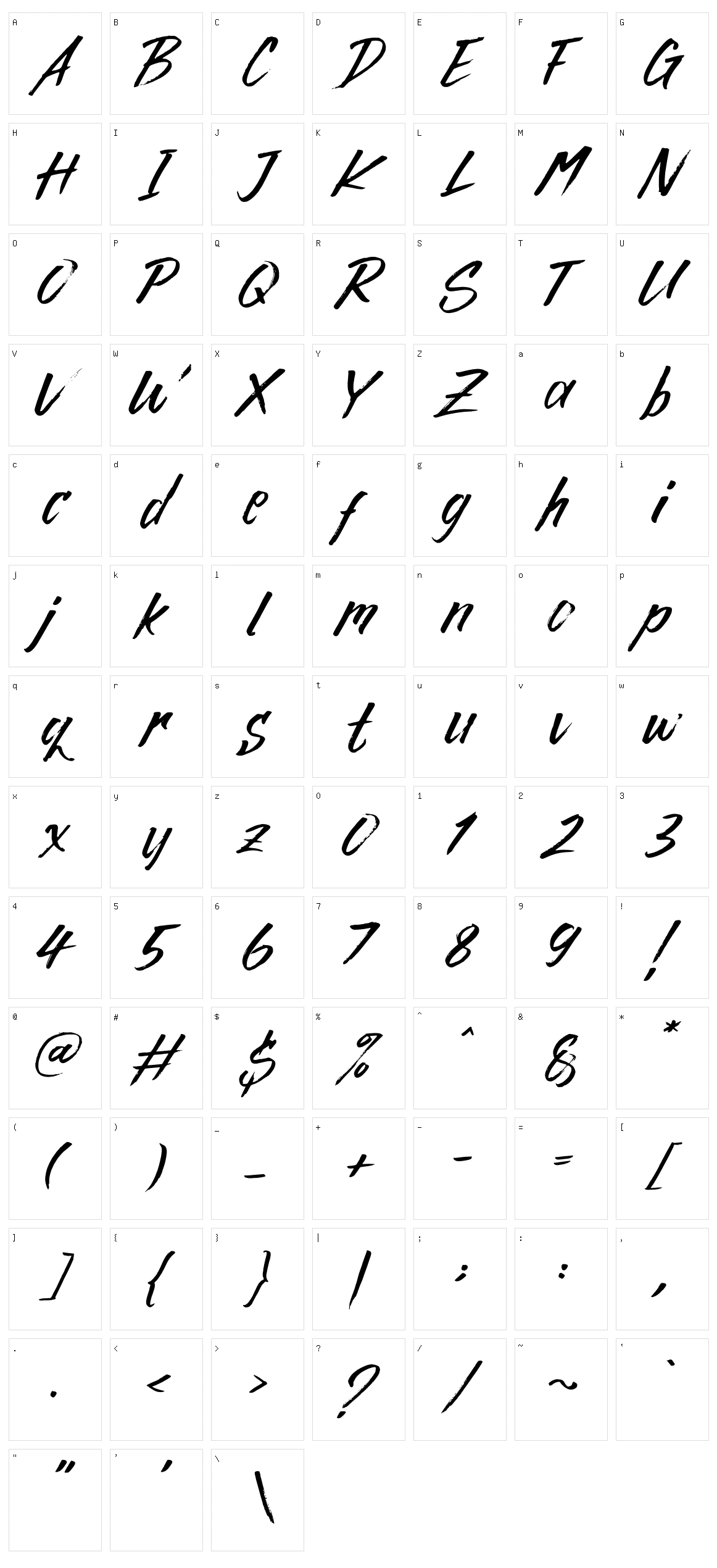 Rocky Brush Character Set