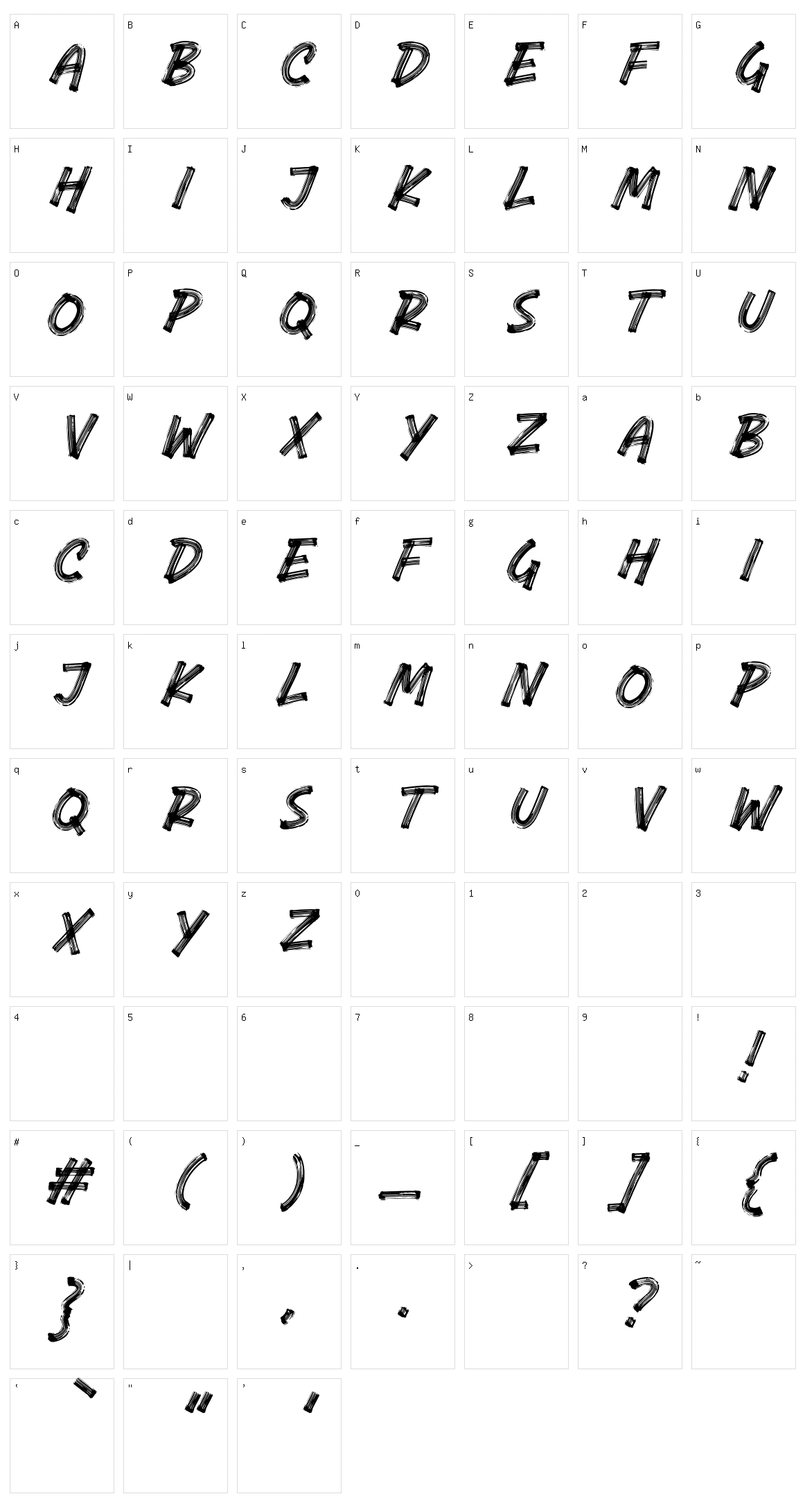 Brich Character Set