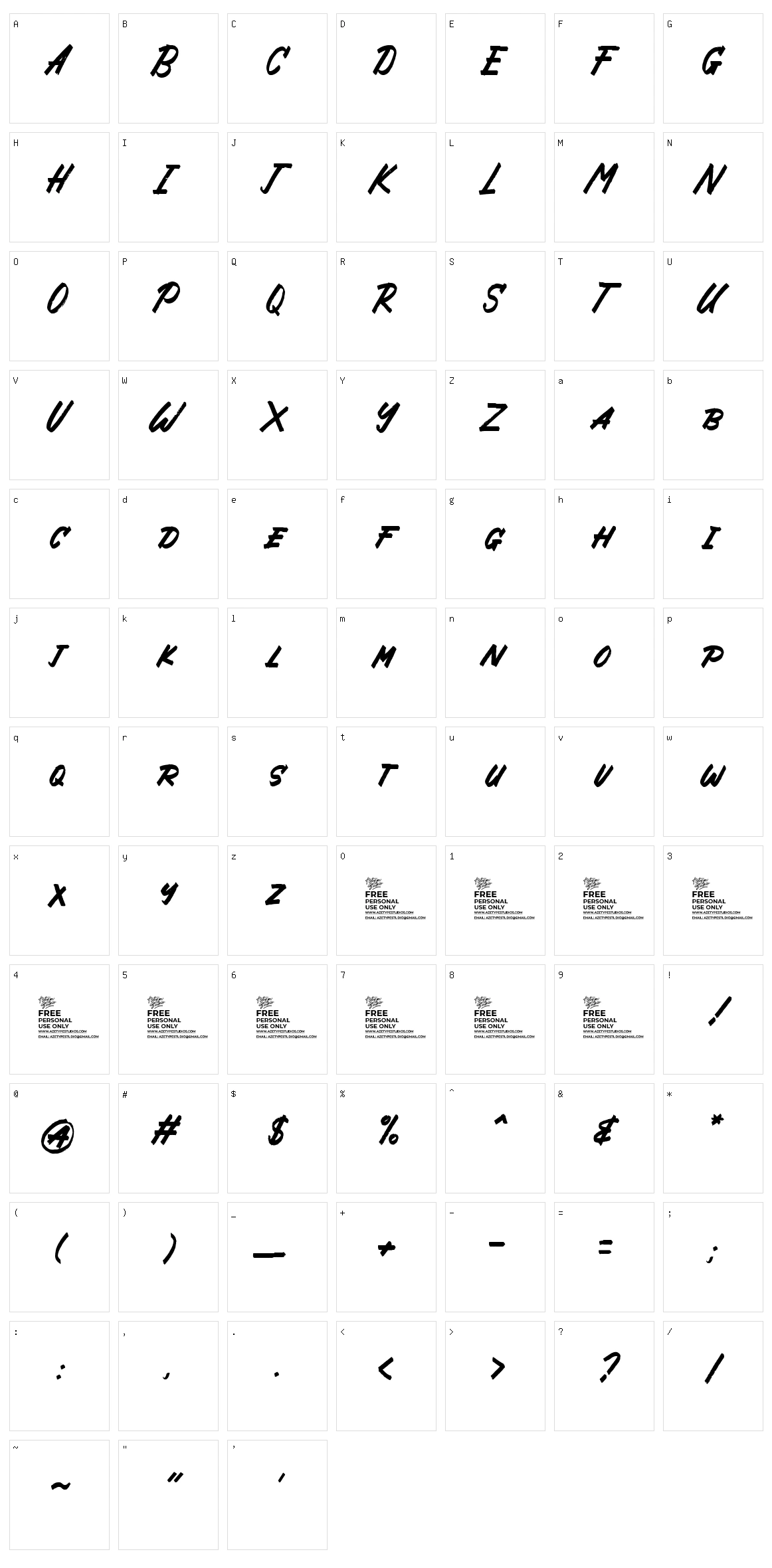 Hard Brush Character Set
