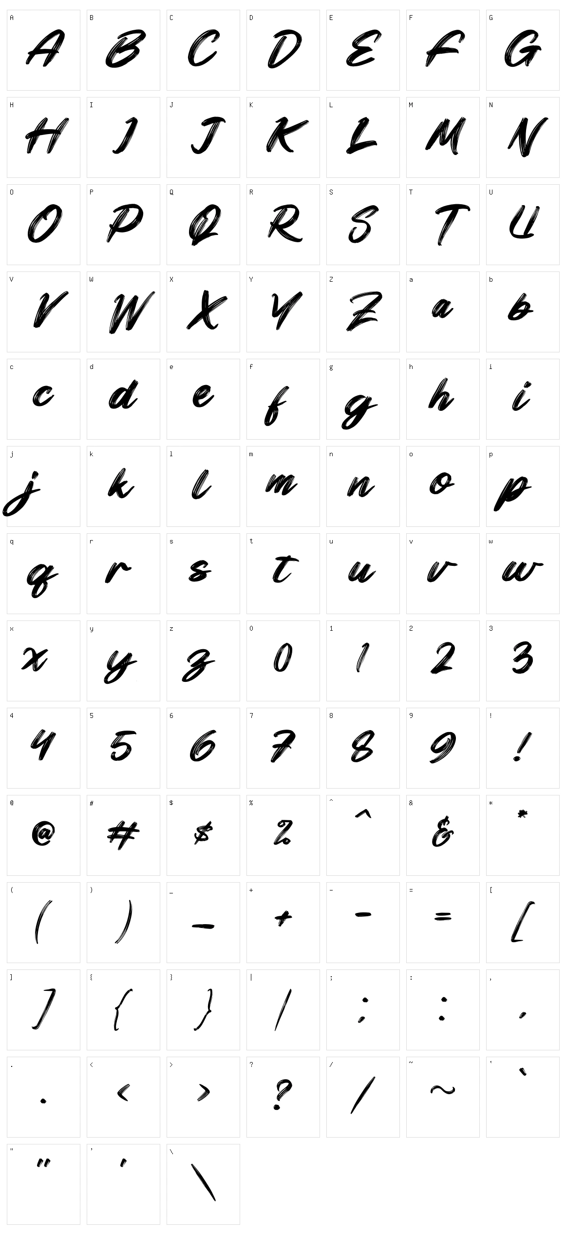 Black Raint Character Set