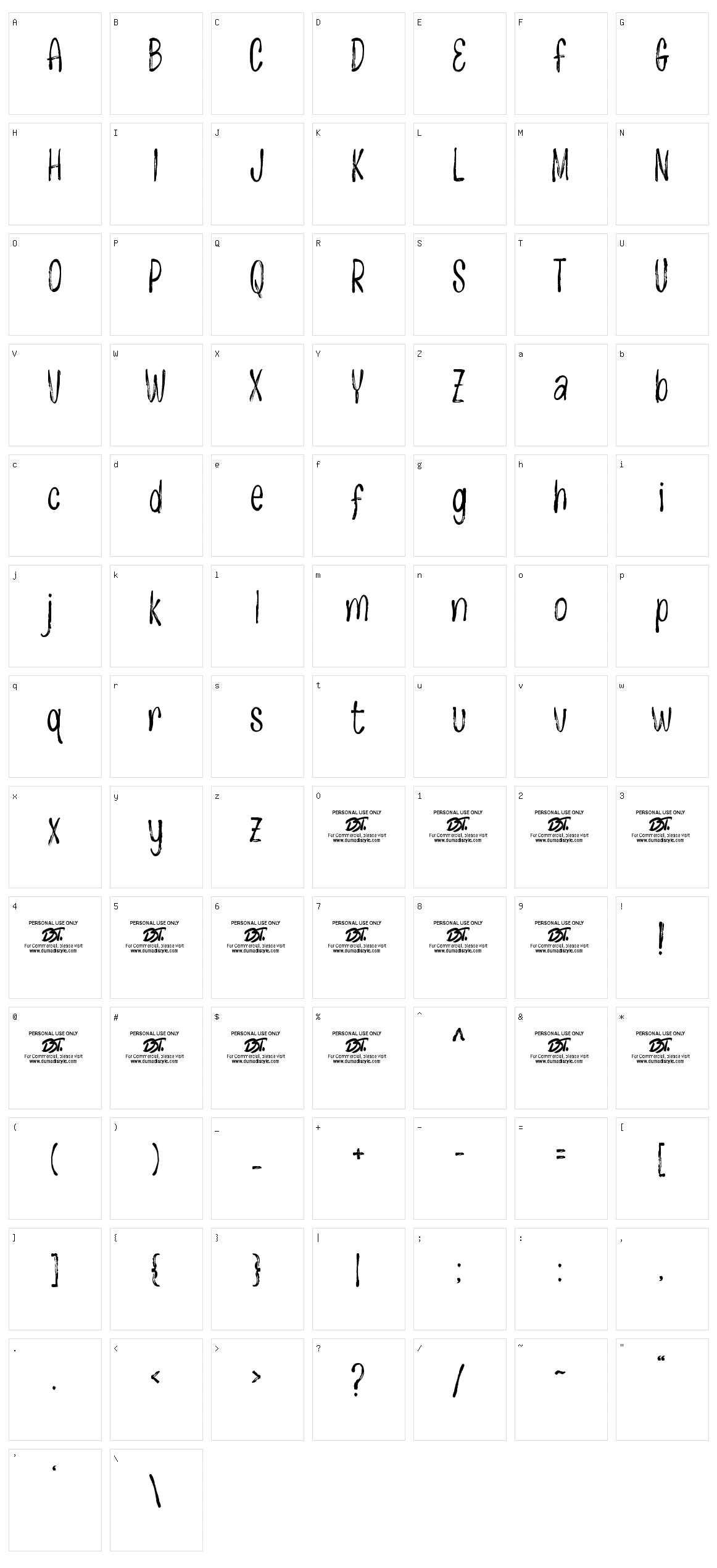Breakiss Character Set
