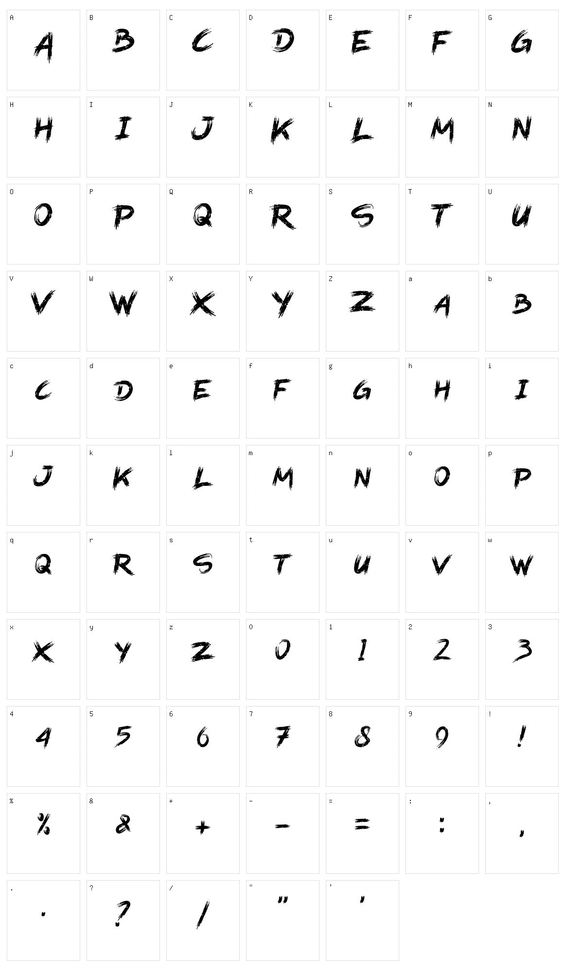 Browcolly Character Set