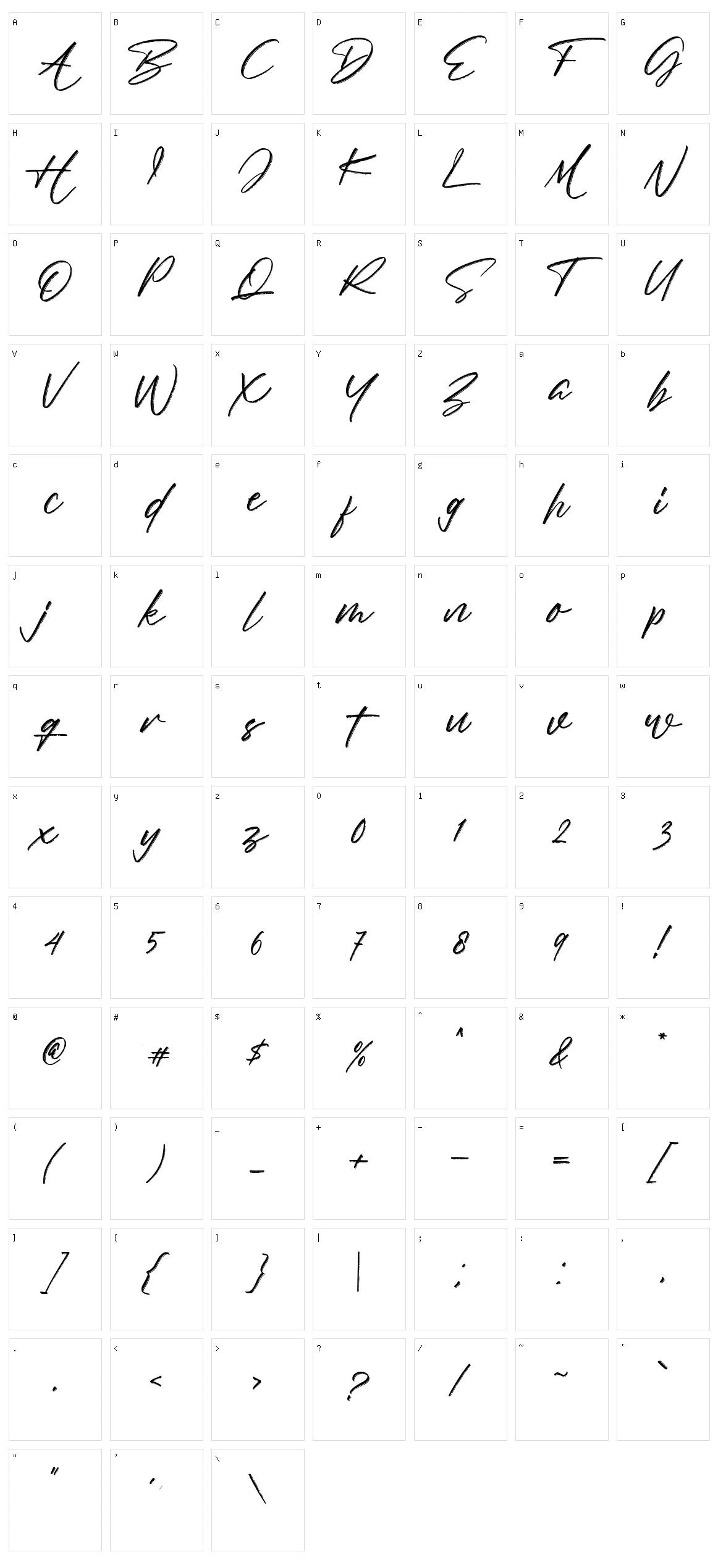 Britania Sign Character Set