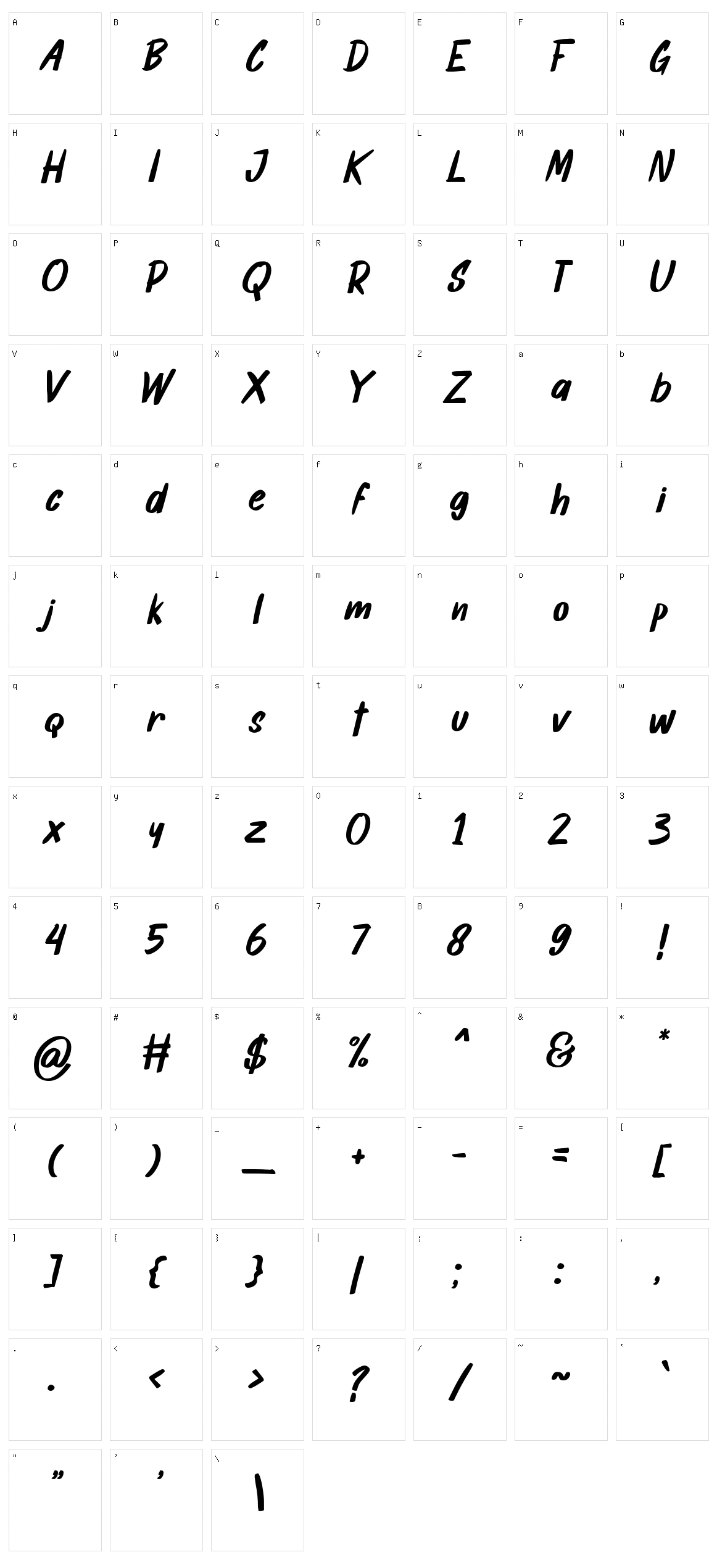 Knock Down Character Set