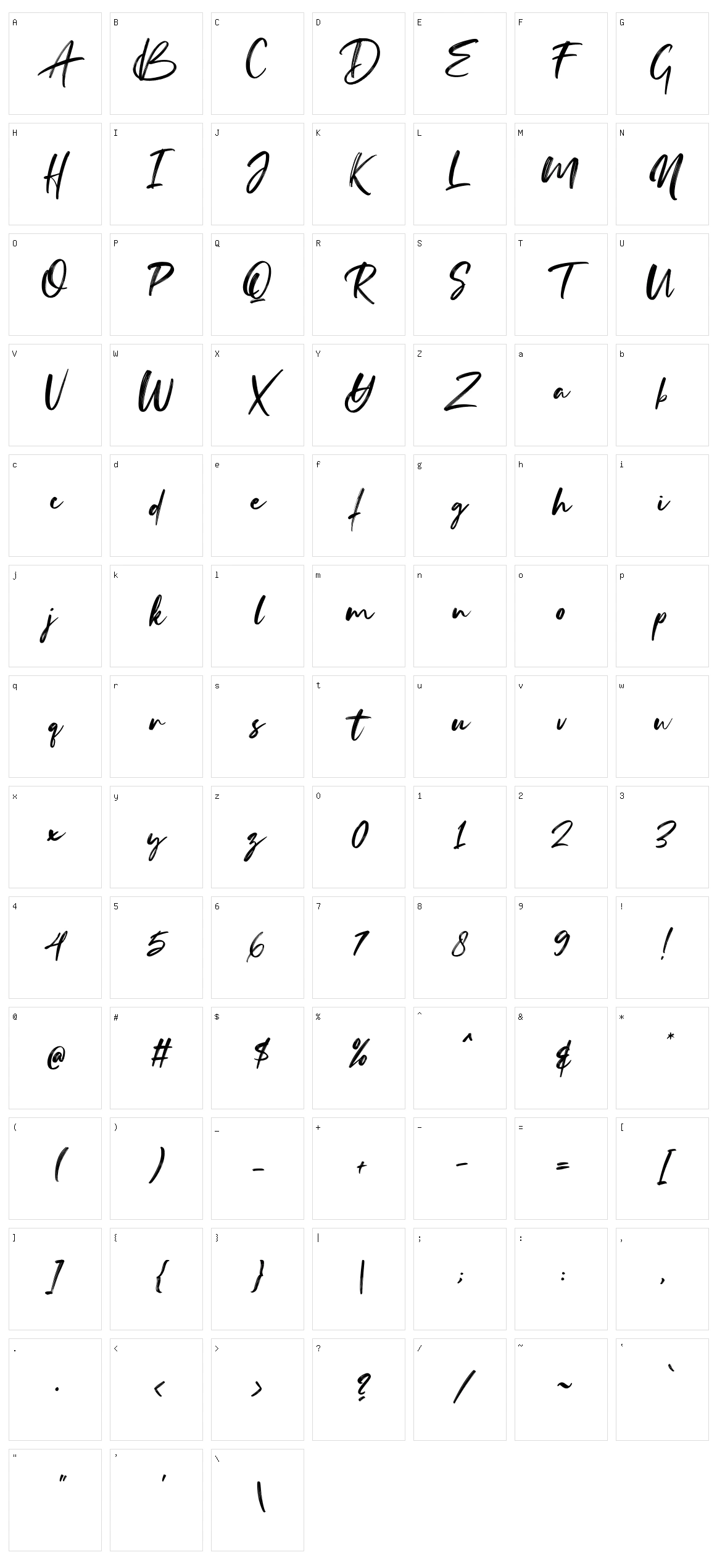 The Andallass Character Set