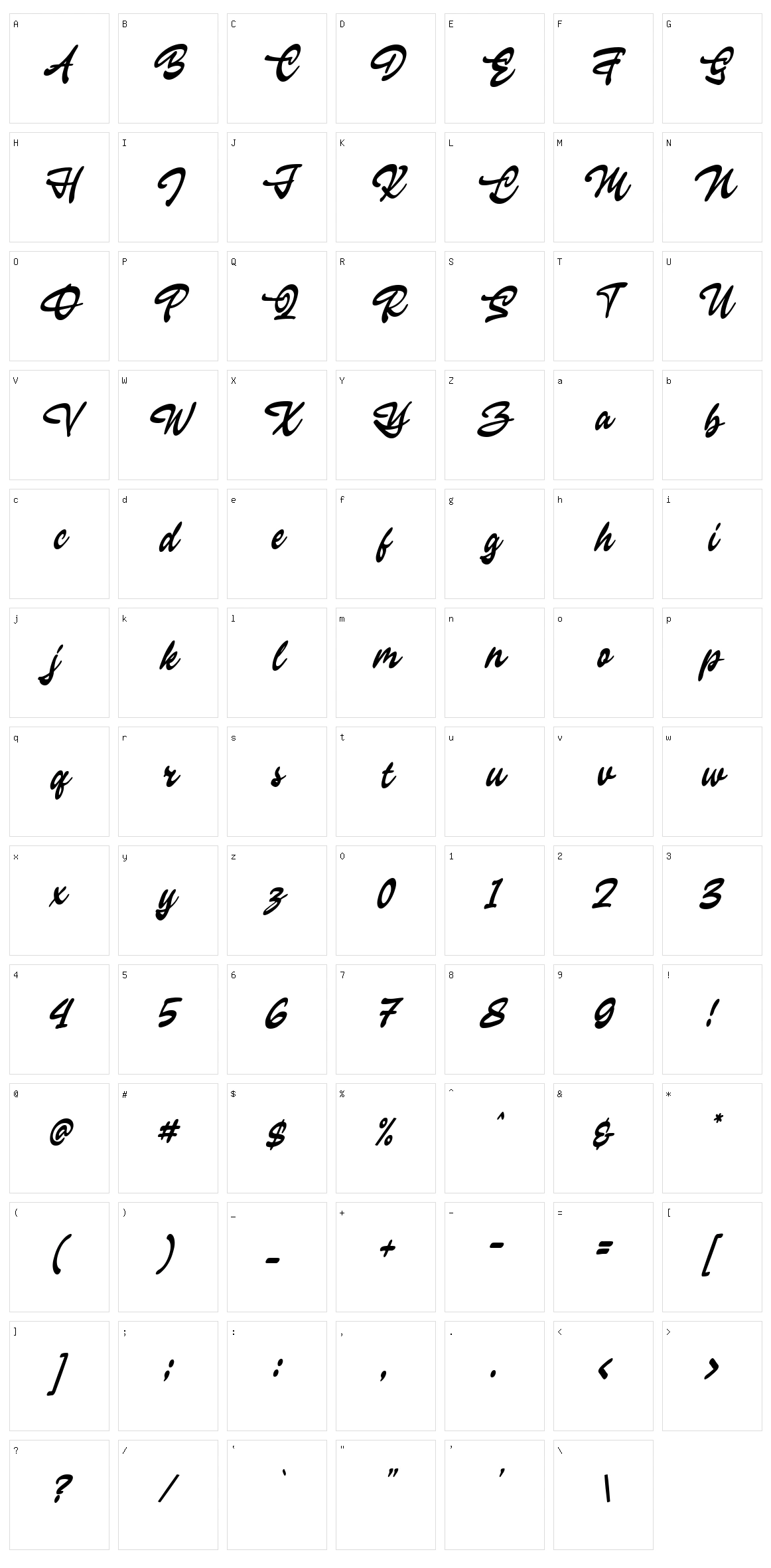 Inbadge Character Set