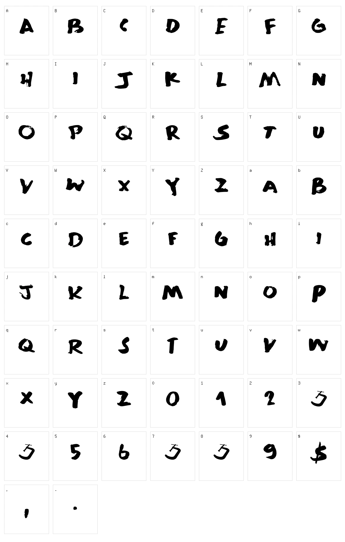 Brain Squeeze Character Set