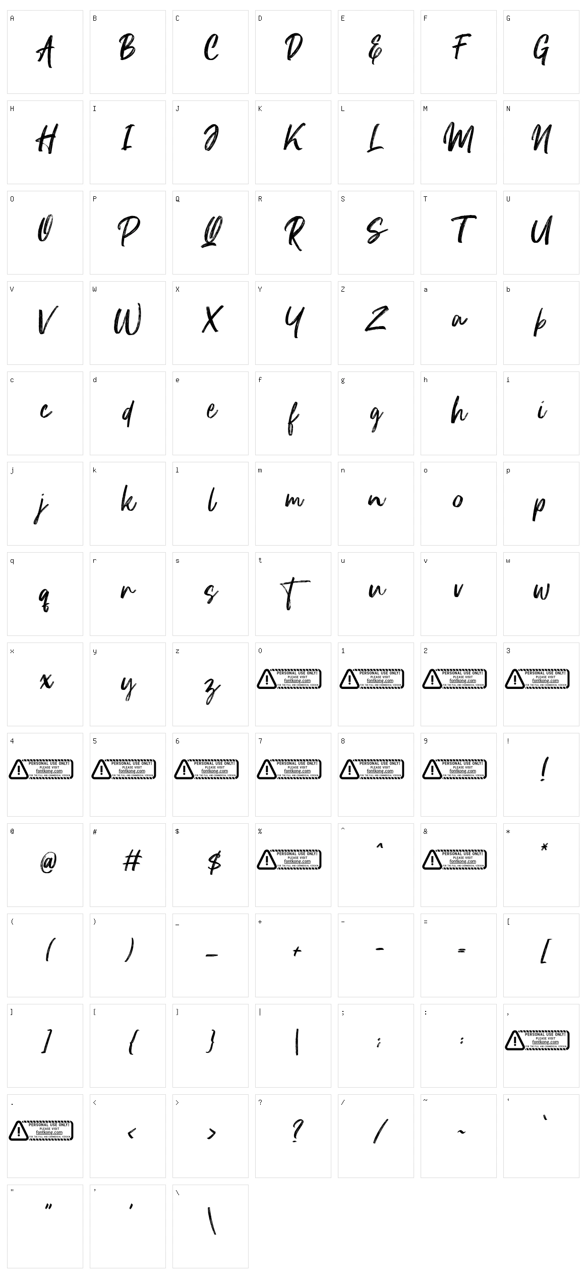 Lestari Character Set