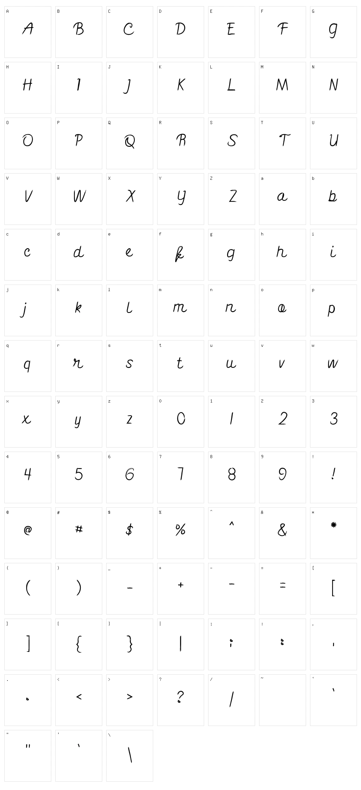 Blackart Character Set