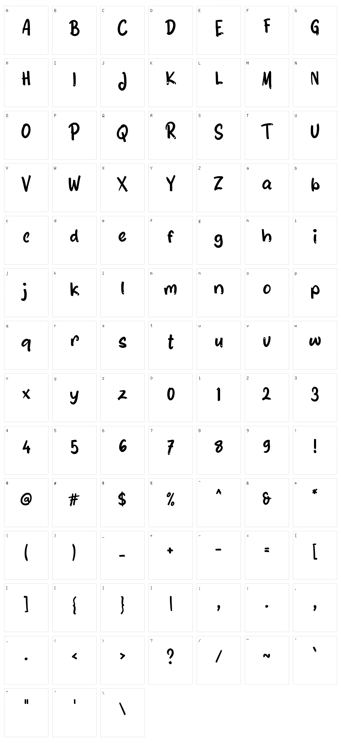 e Es Blewah Character Set