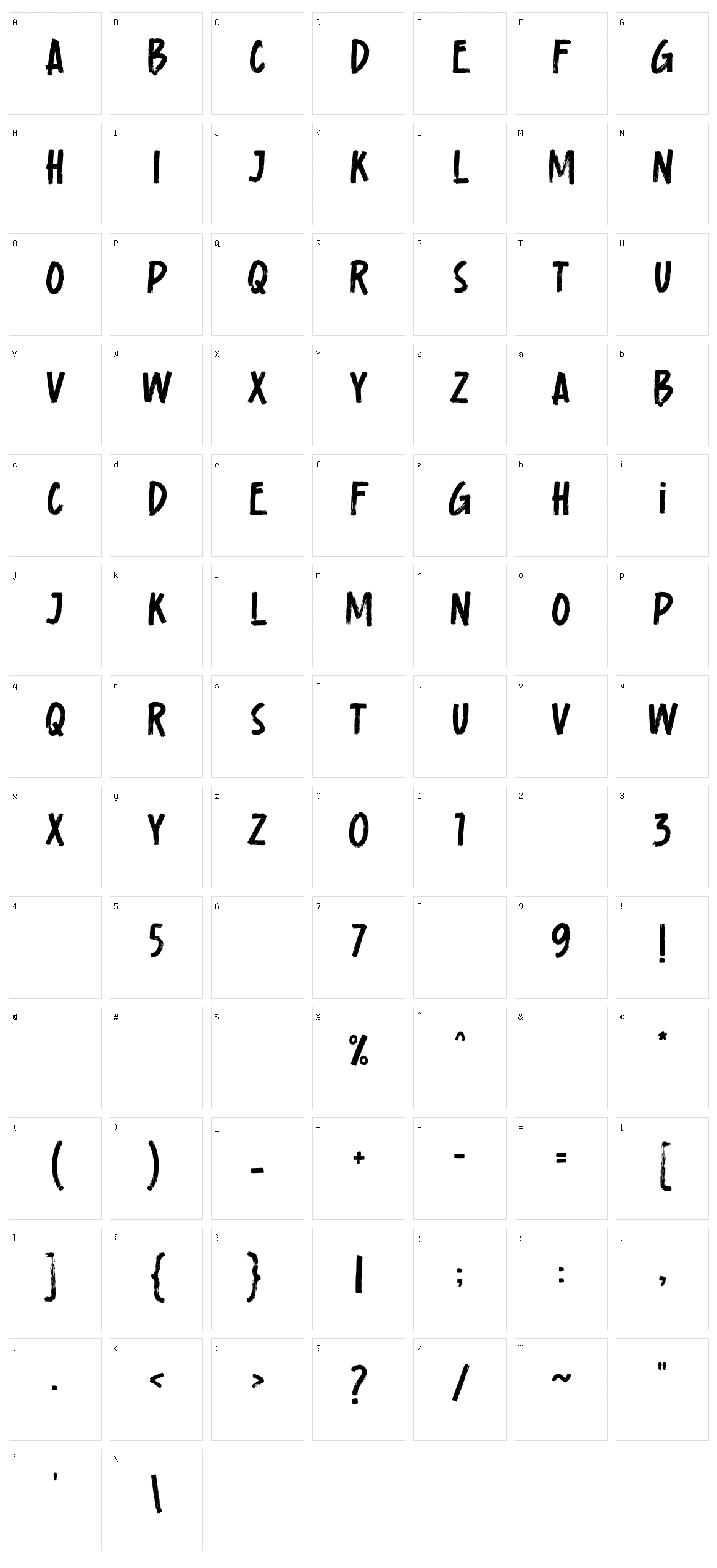 Rages Character Set
