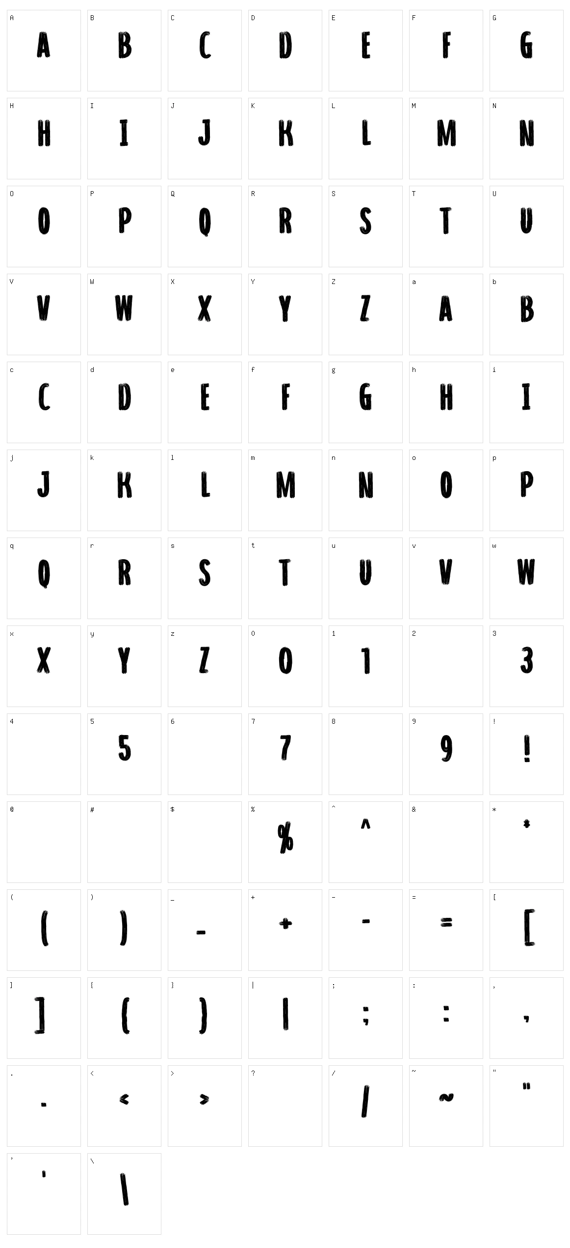 Revolter Character Set