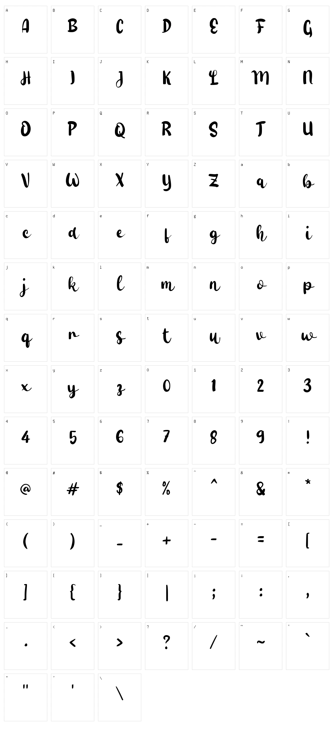 f Fahmila Character Set