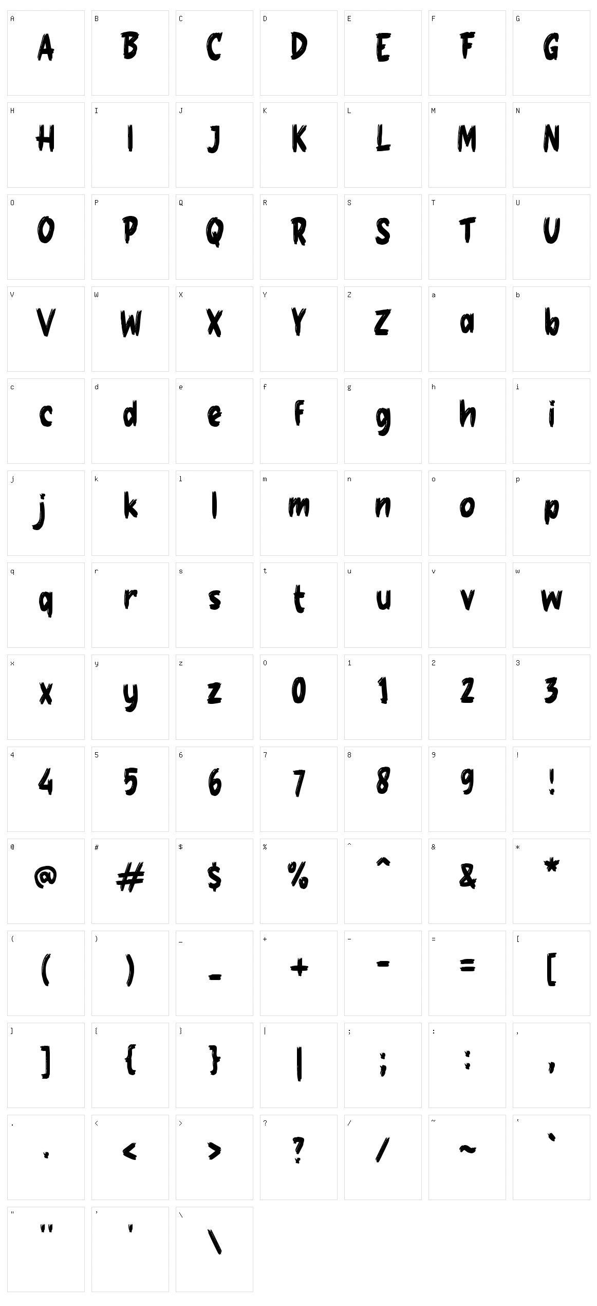 g Gerbang Character Set