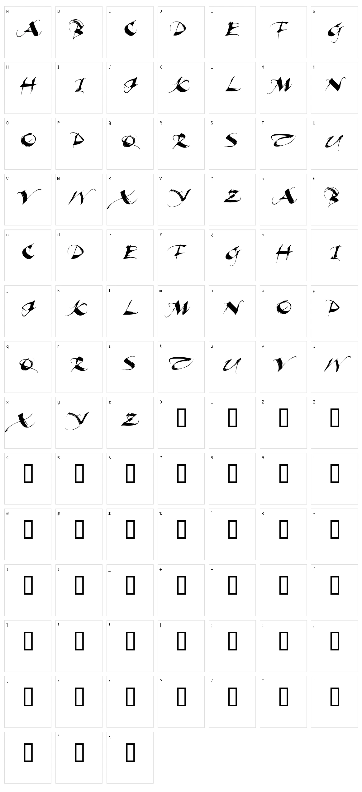 Beautiful Ink Character Set