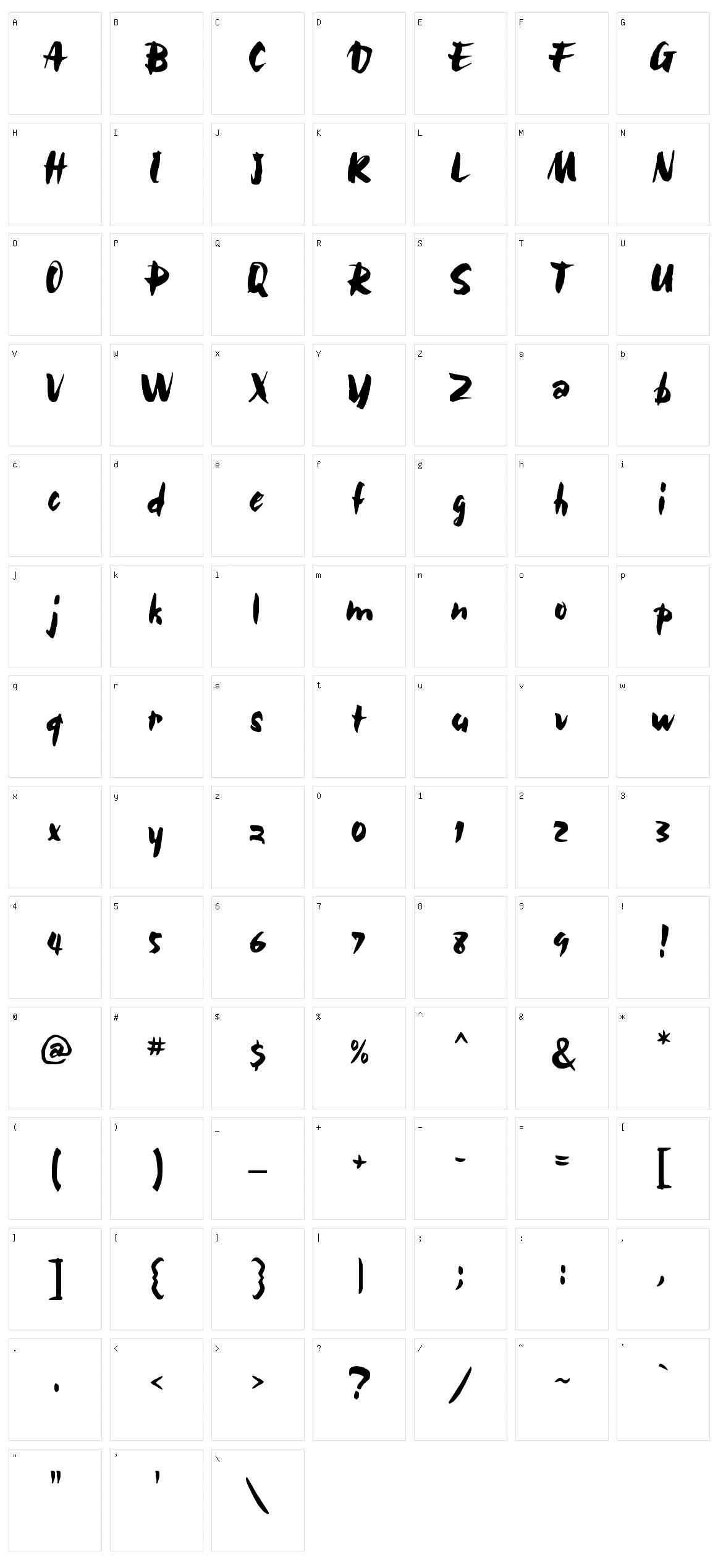 Bolide Character Set