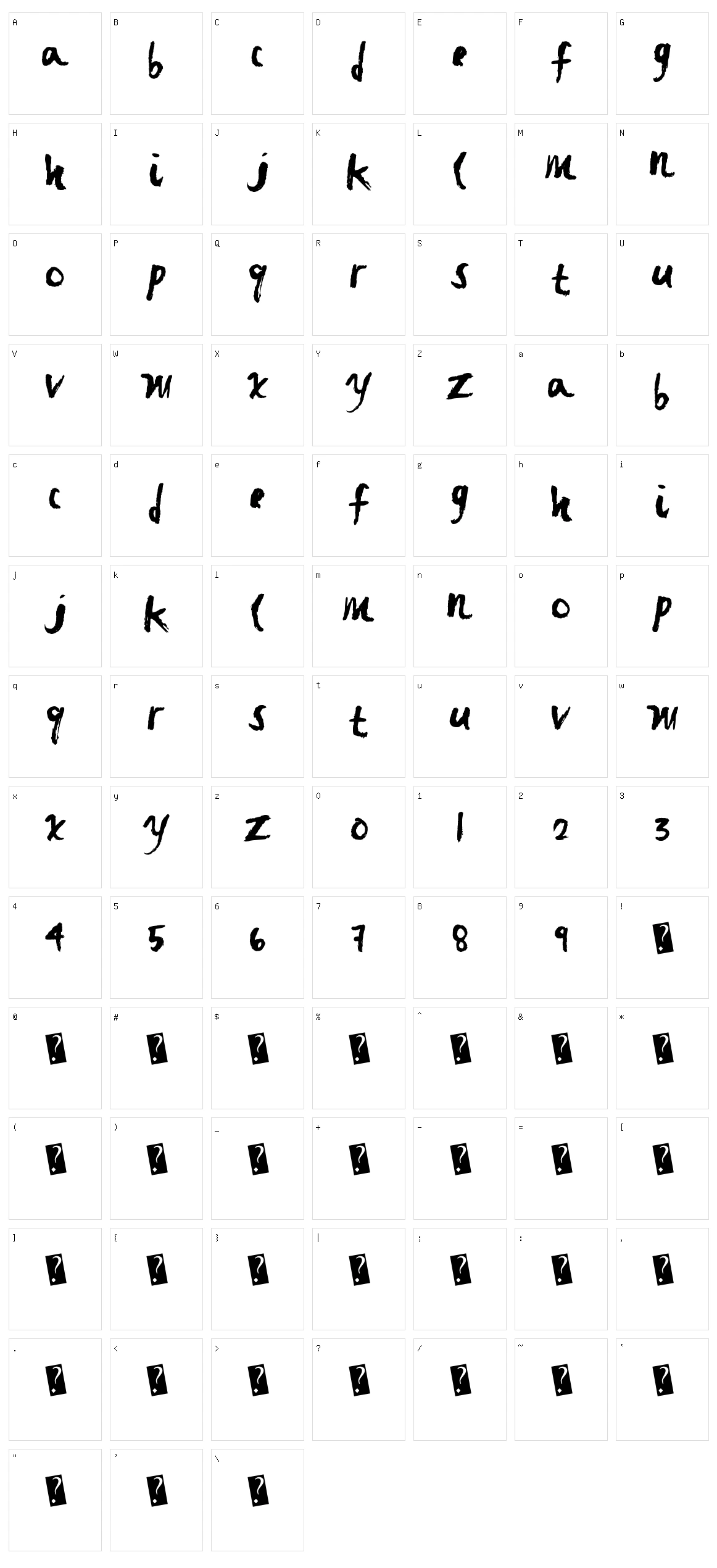 Fast Brush Character Set