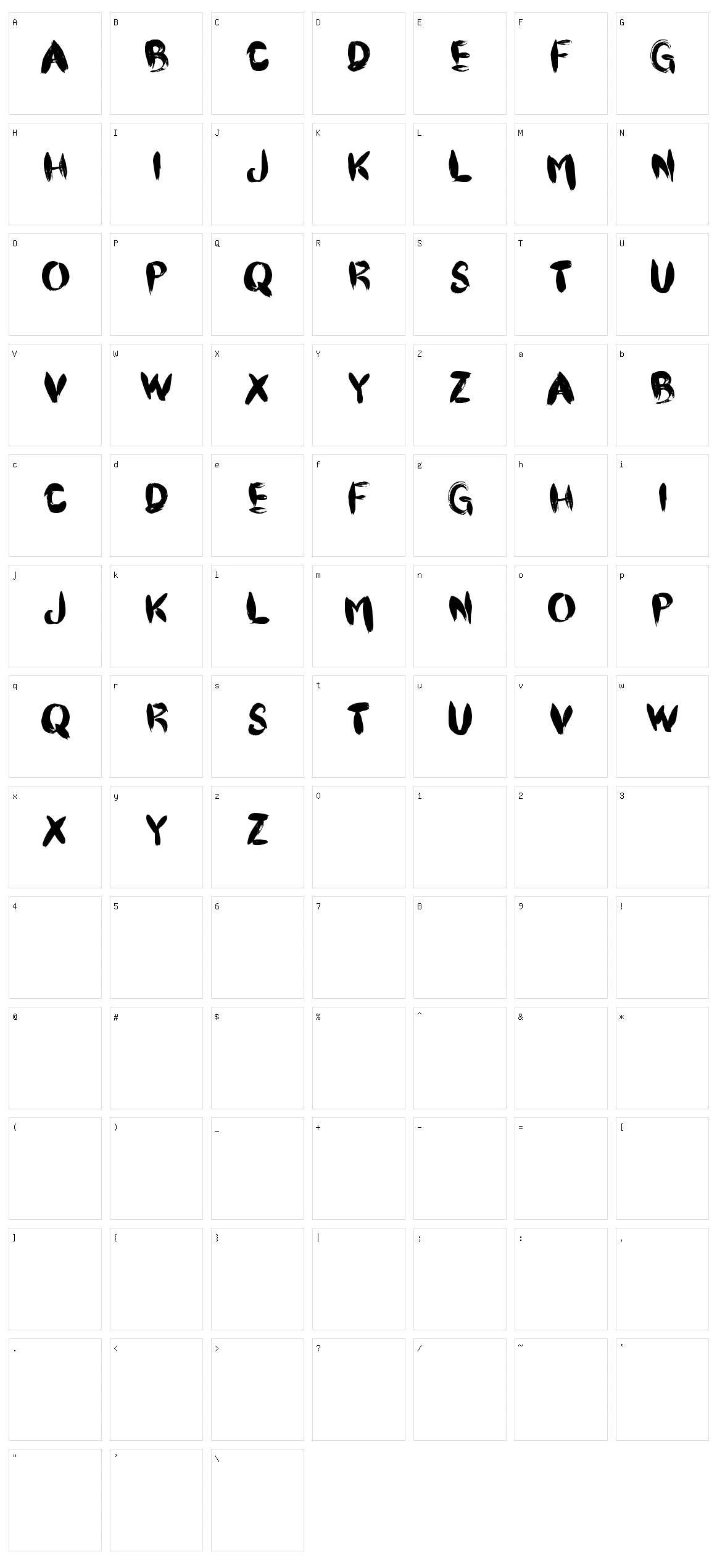 CF Pinceau Character Set