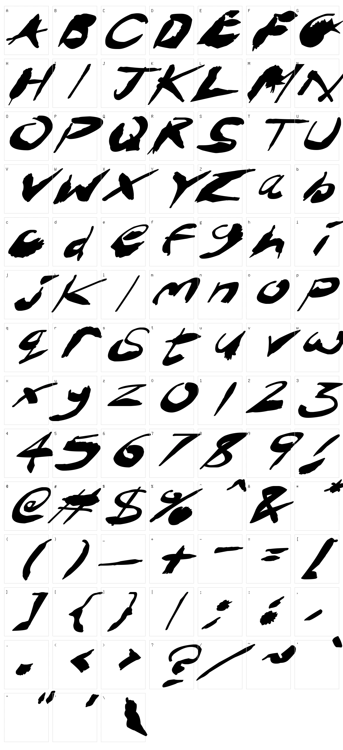 Crazy Ink Splats Character Set