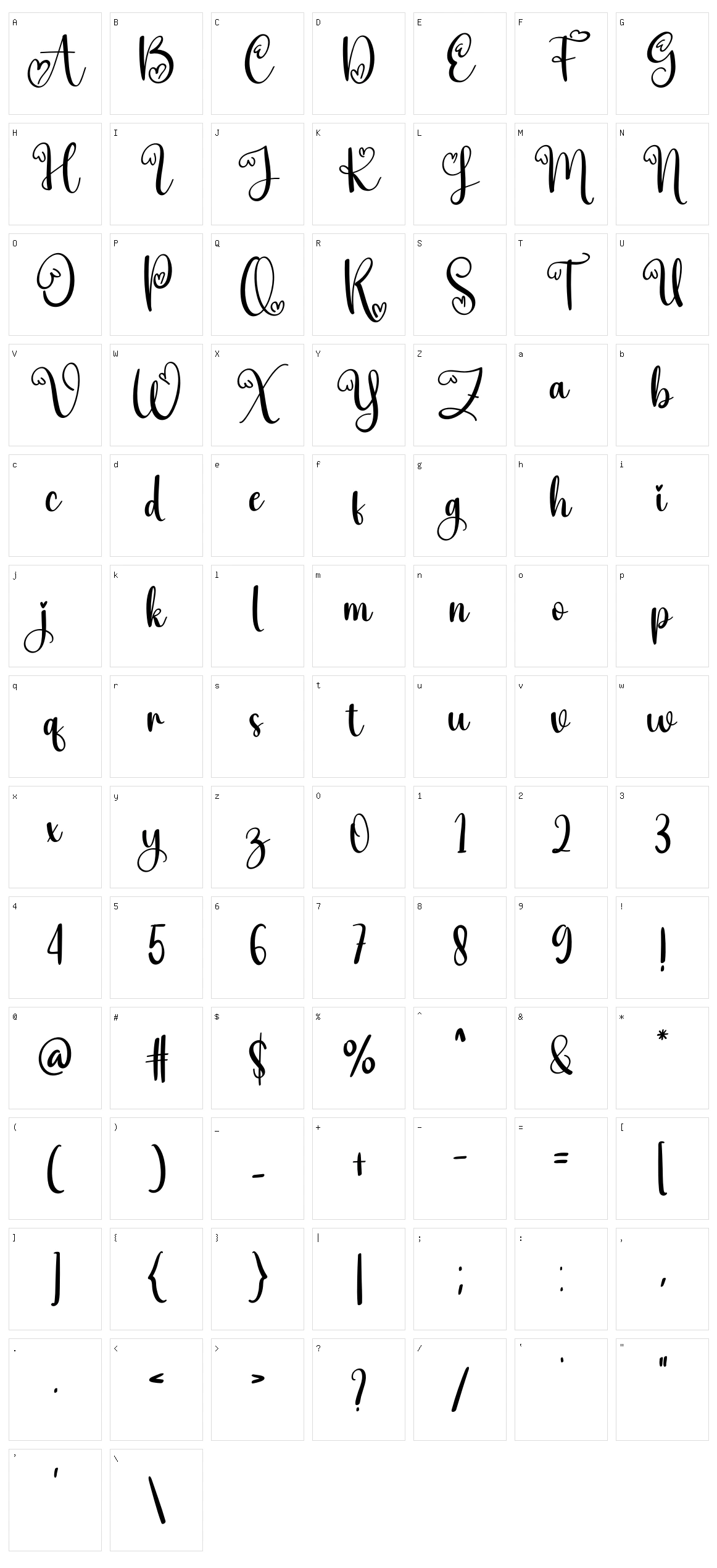 Beaming Character Set