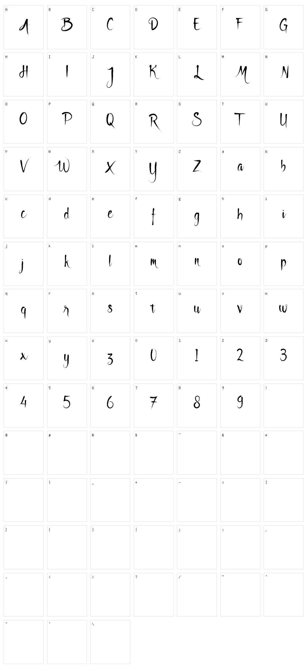 Godfeem Character Set
