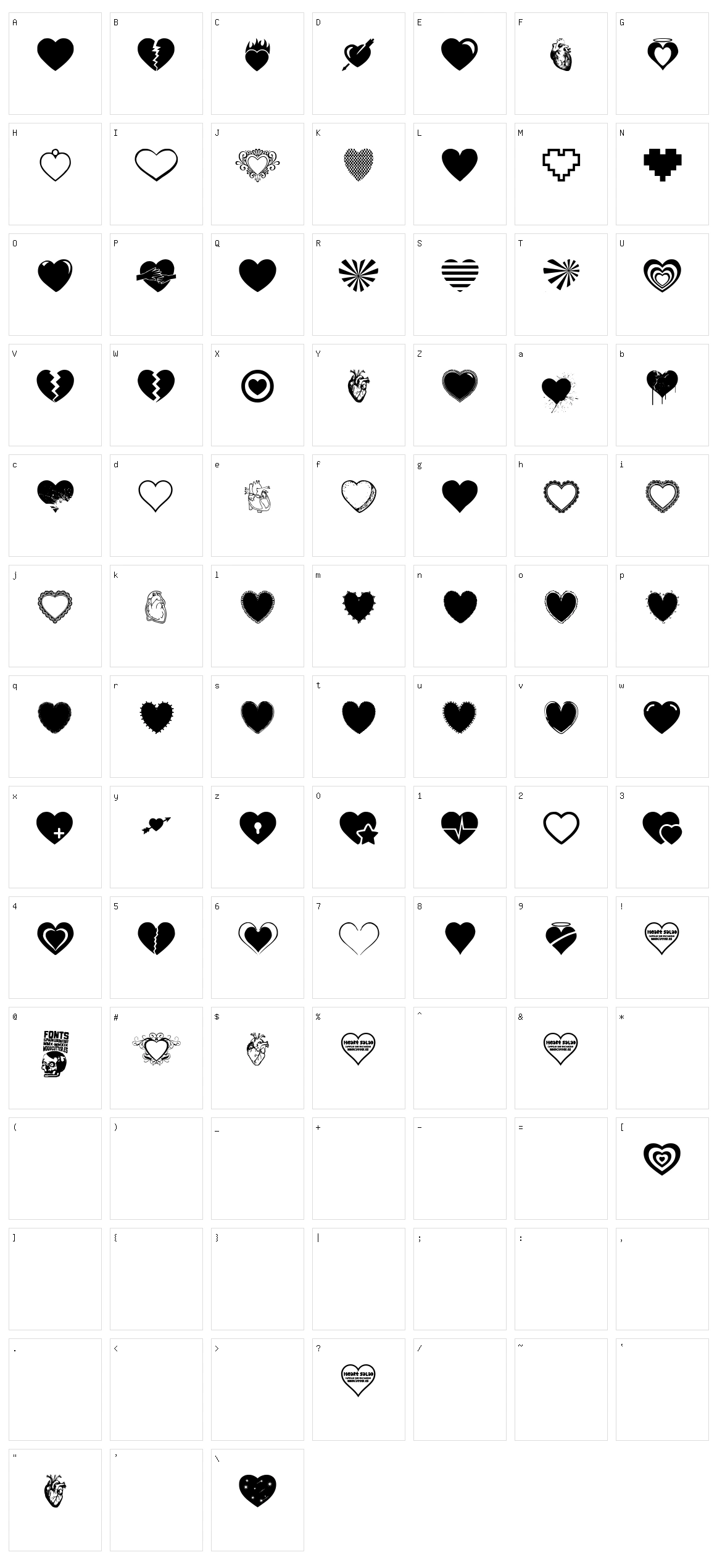 Hearts Salad Character Set