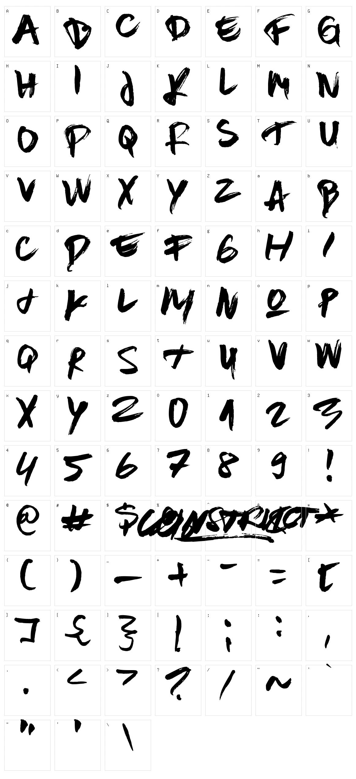 Brown Fox Character Set