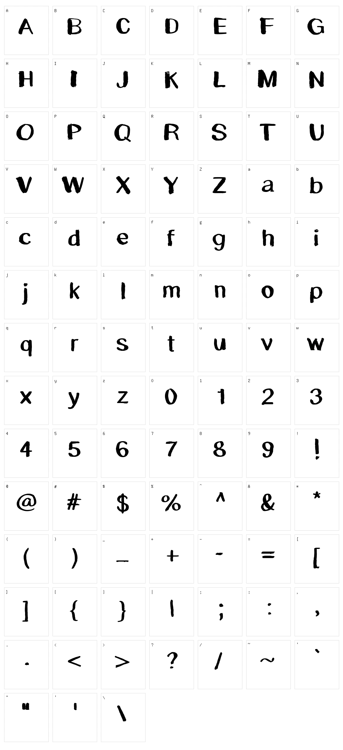 Whitewasher Character Set