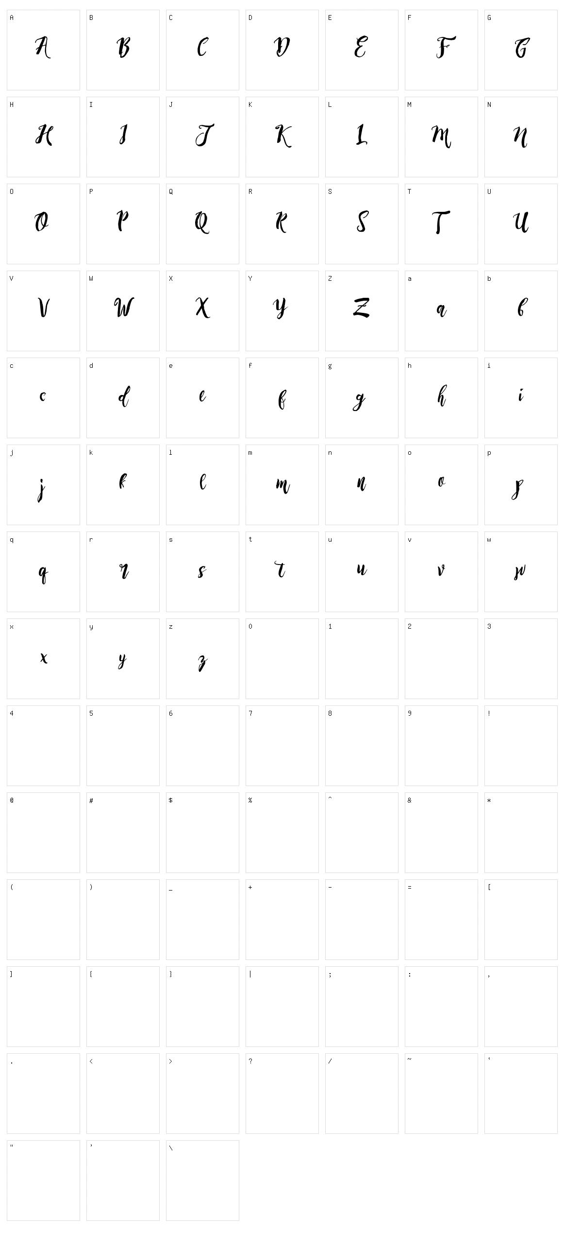 Rising Brush Character Set