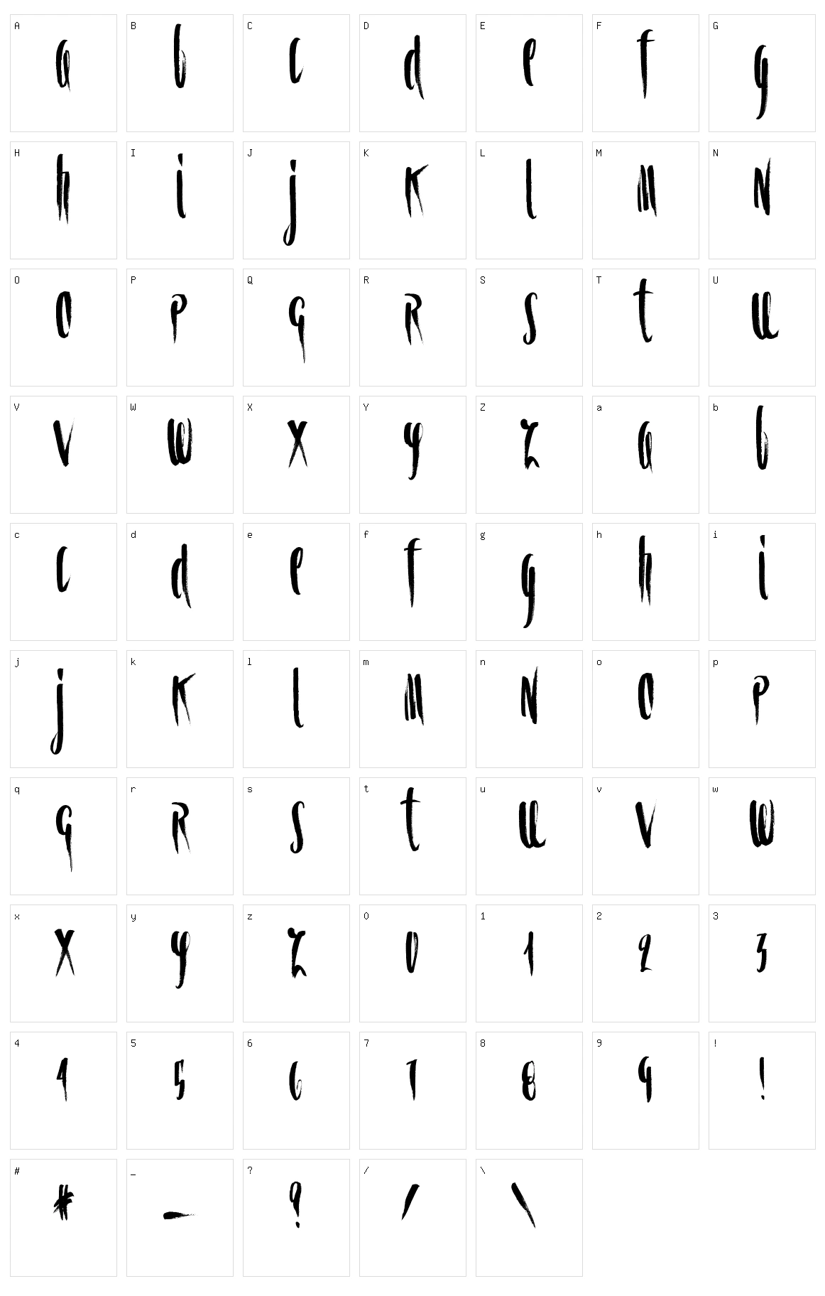 Spiral Character Set