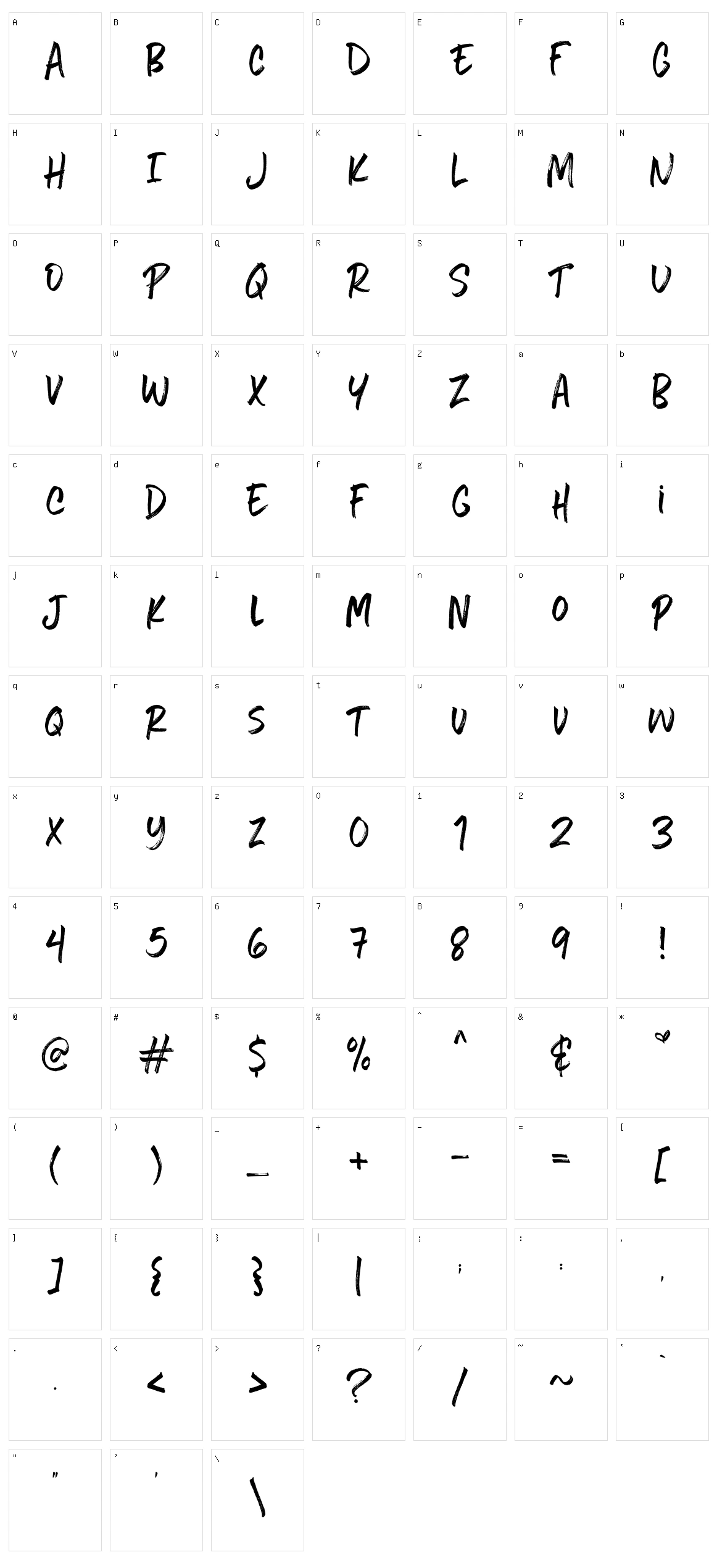 Five Boroughs Handwriting Character Set
