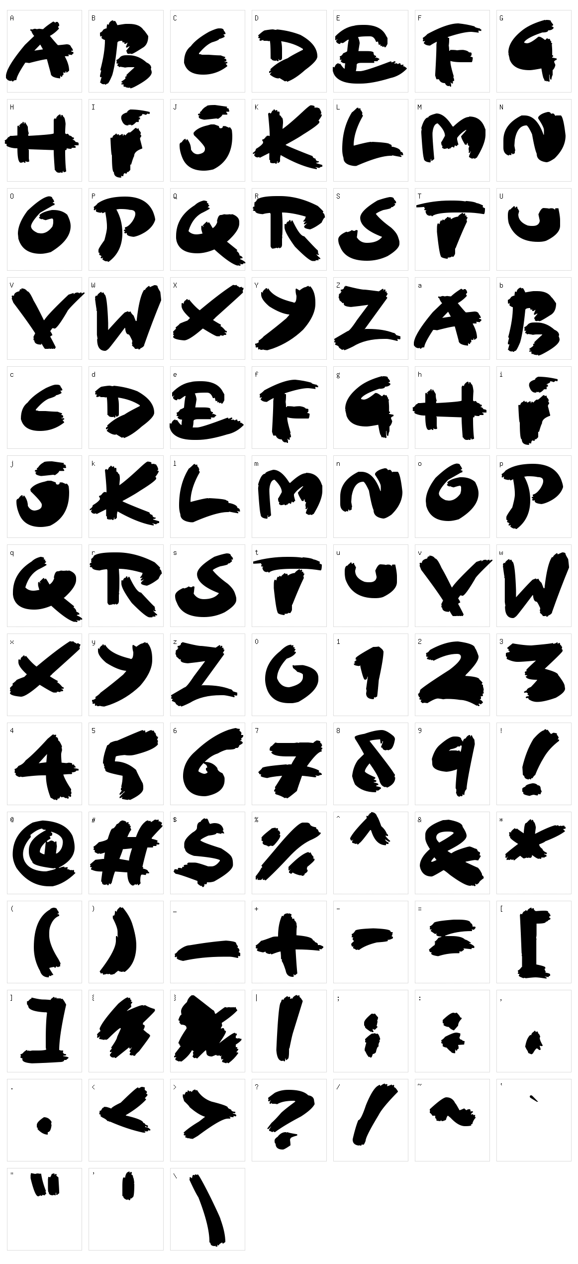 Sloppy Paint Character Set