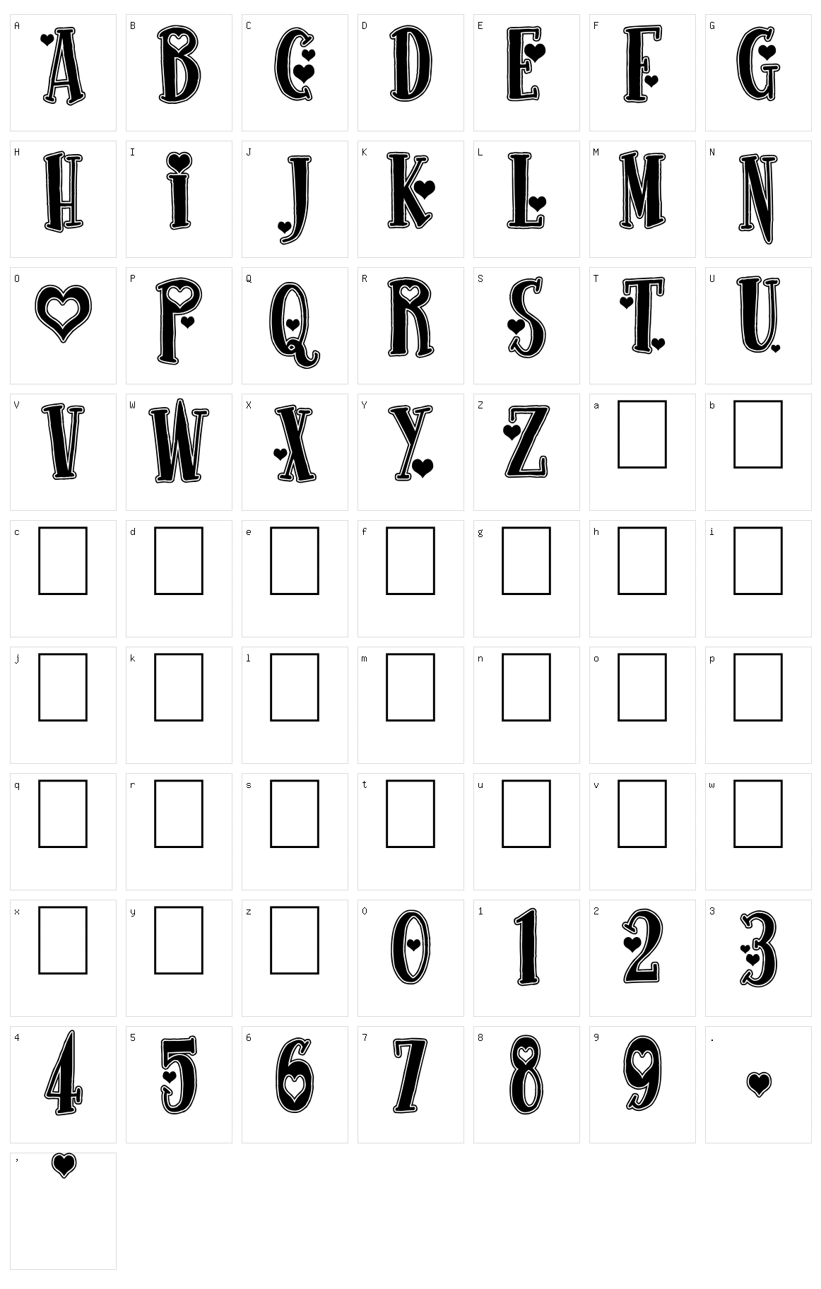 True Stories Character Set