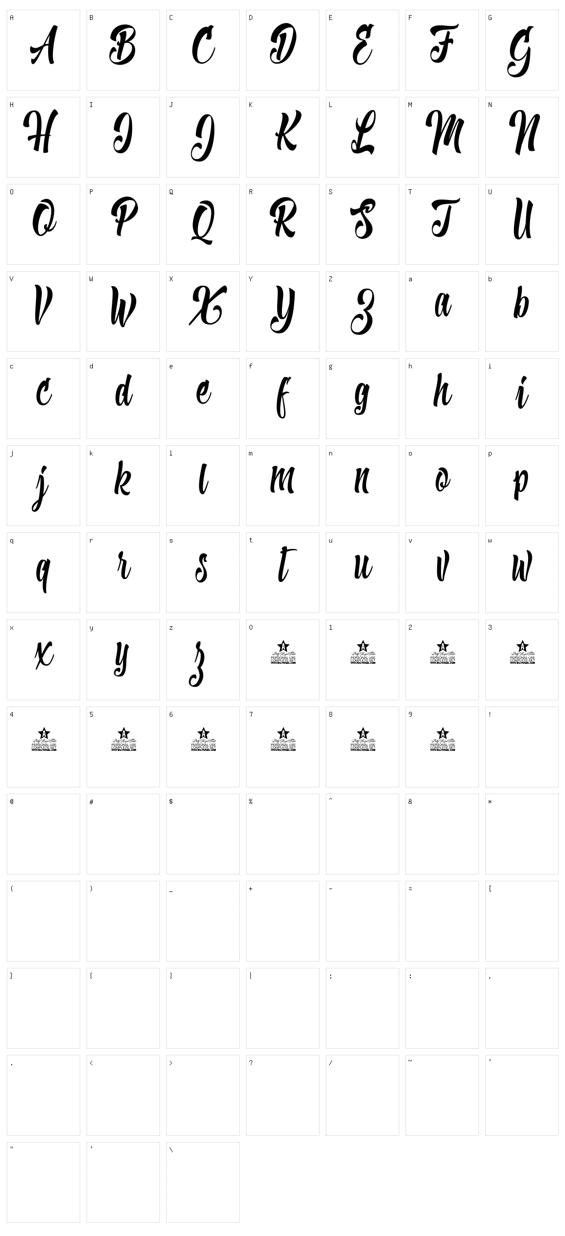 Shave the Whales Character Set