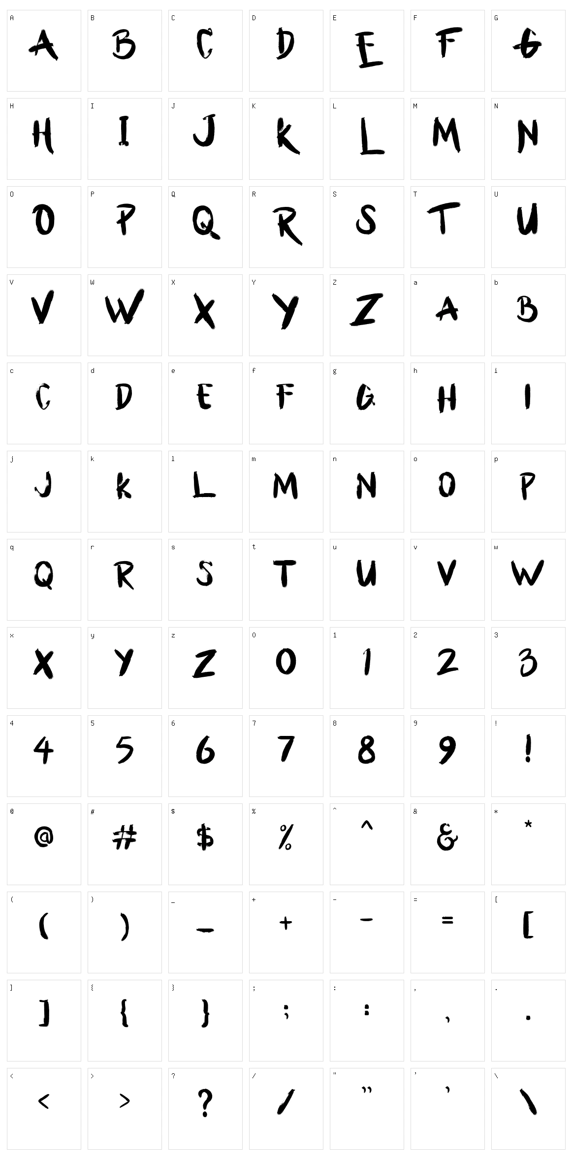 Bllody Rainan Character Set