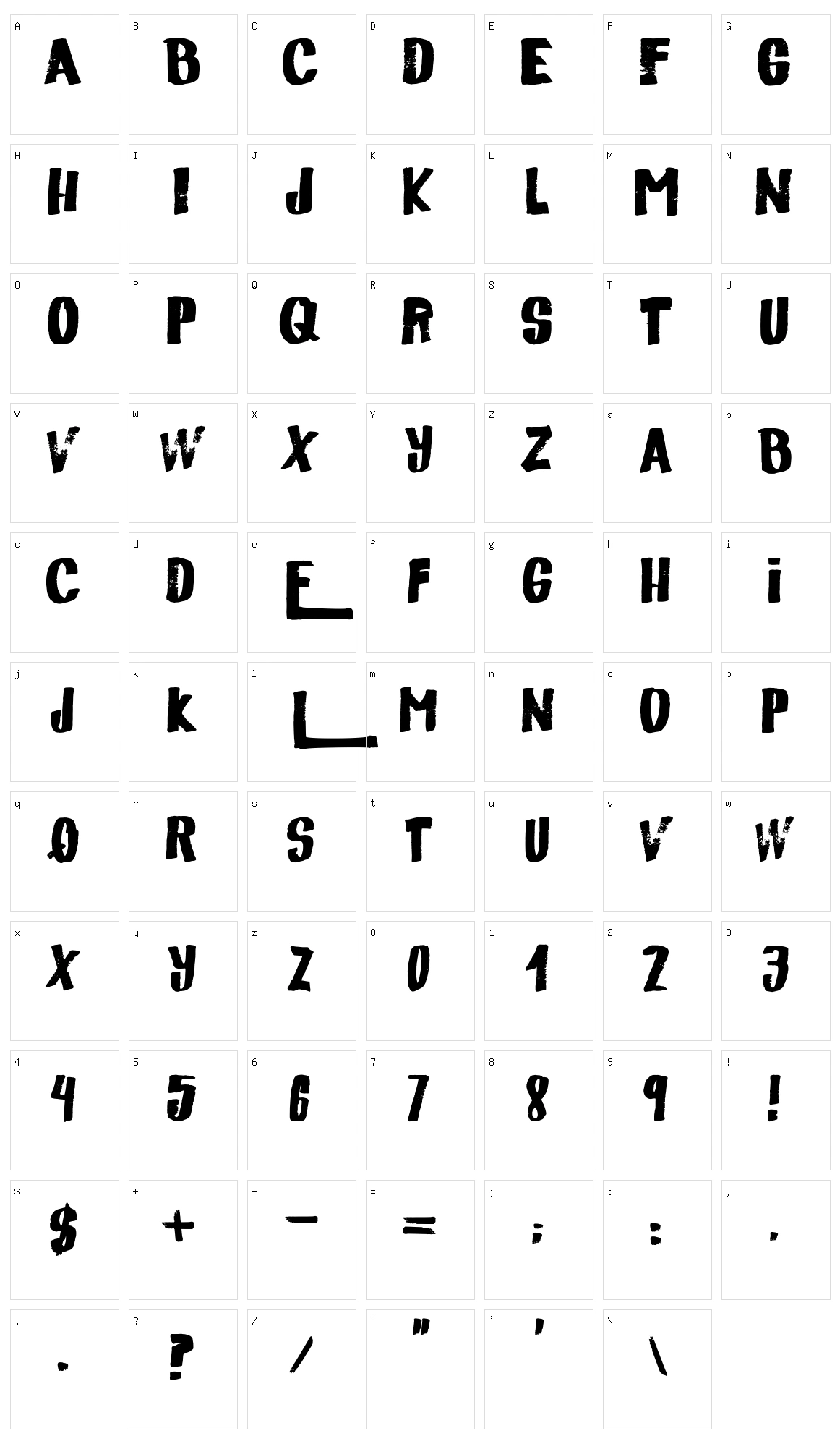 Descolorido Character Set