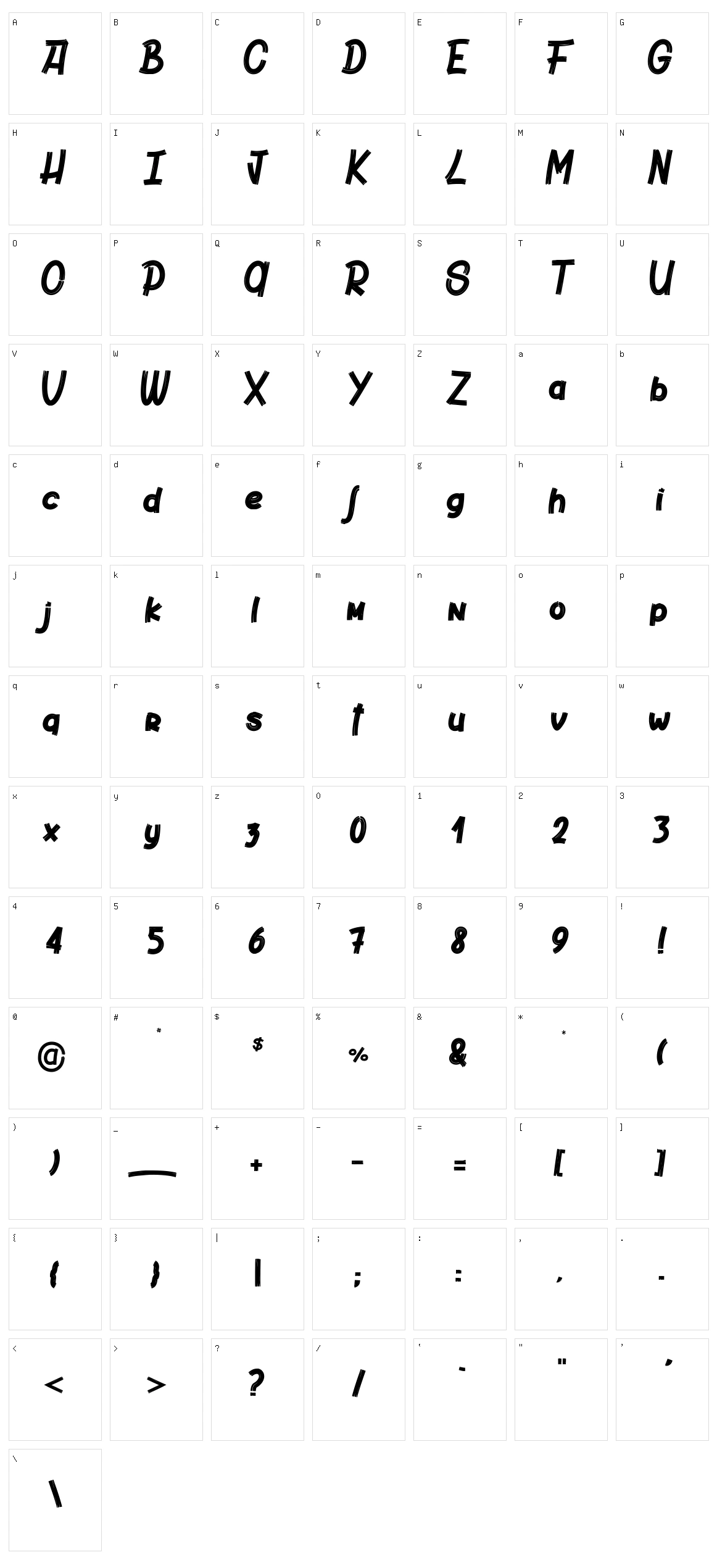 Raku Character Set