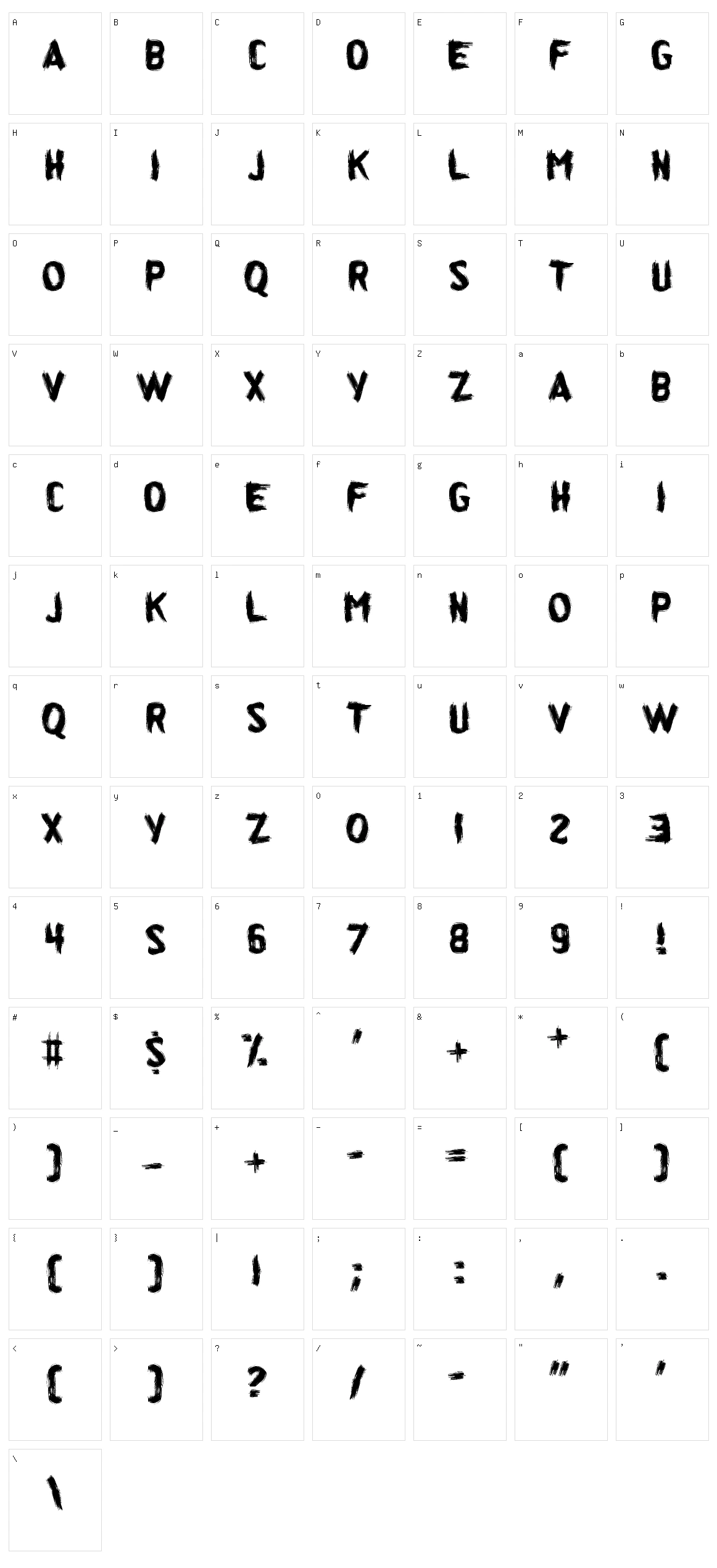 Idiot Stax Character Set