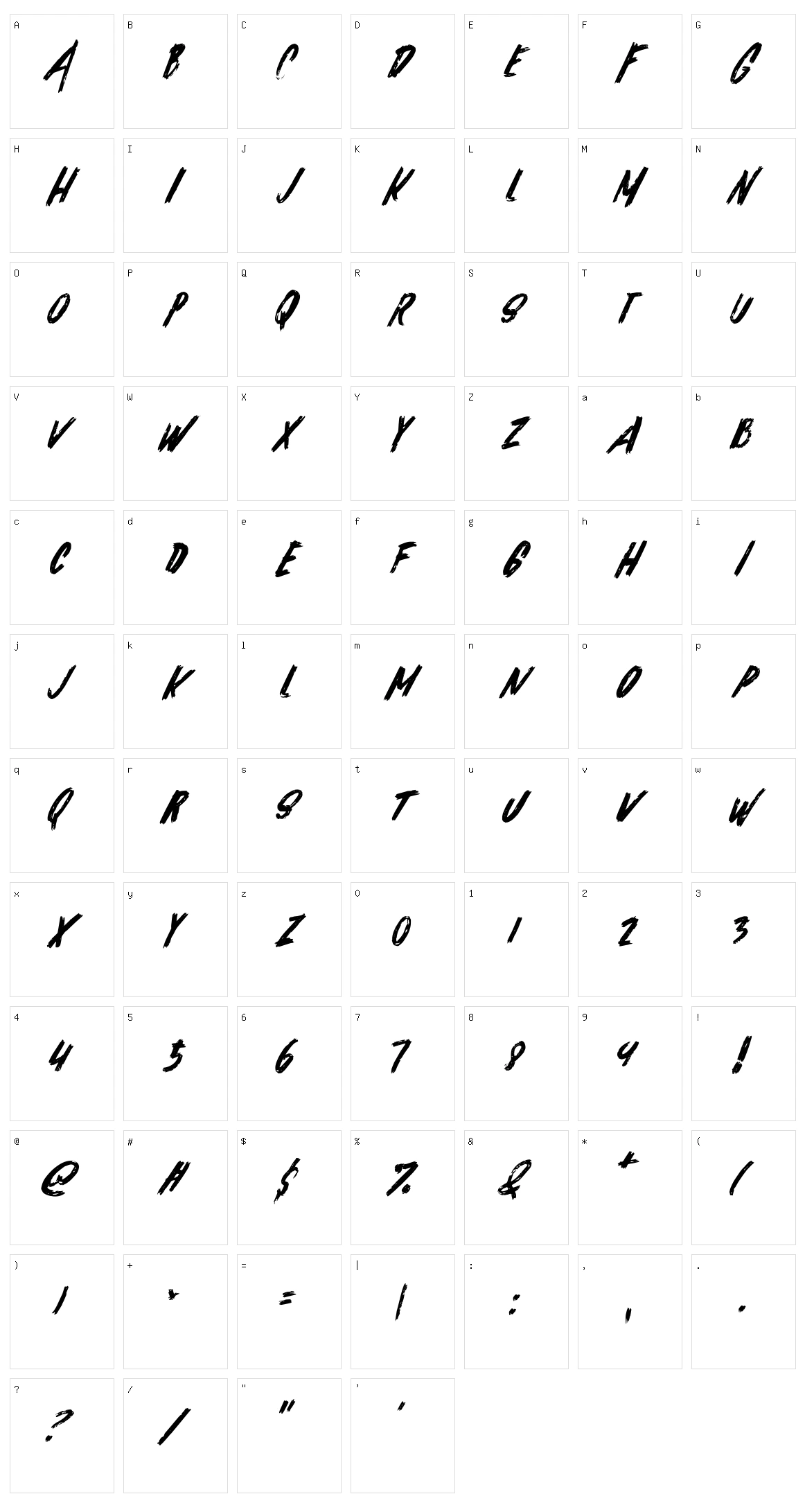 Alask Character Set