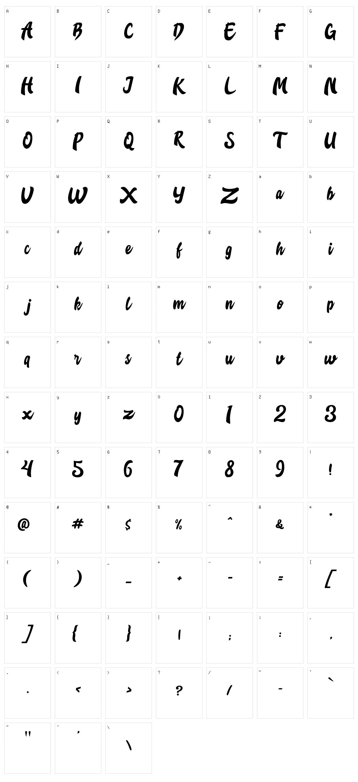 Creasi Character Set