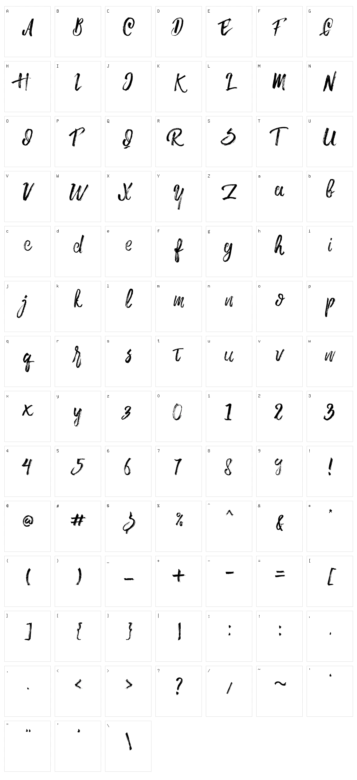 Rowo Character Set